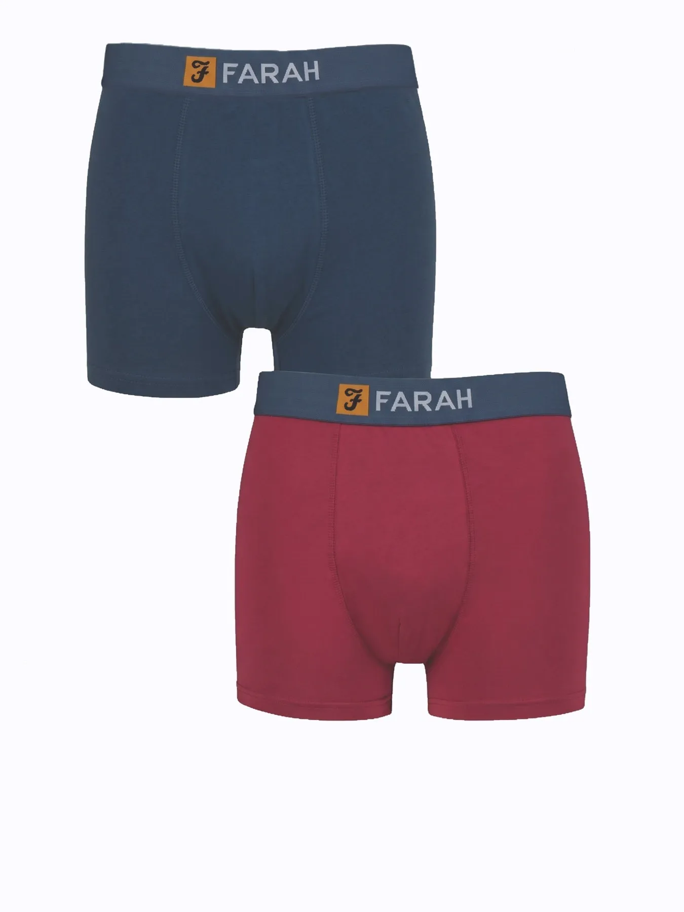 2 Pack Fitted Trunks In Denim/Berry sold by Farah