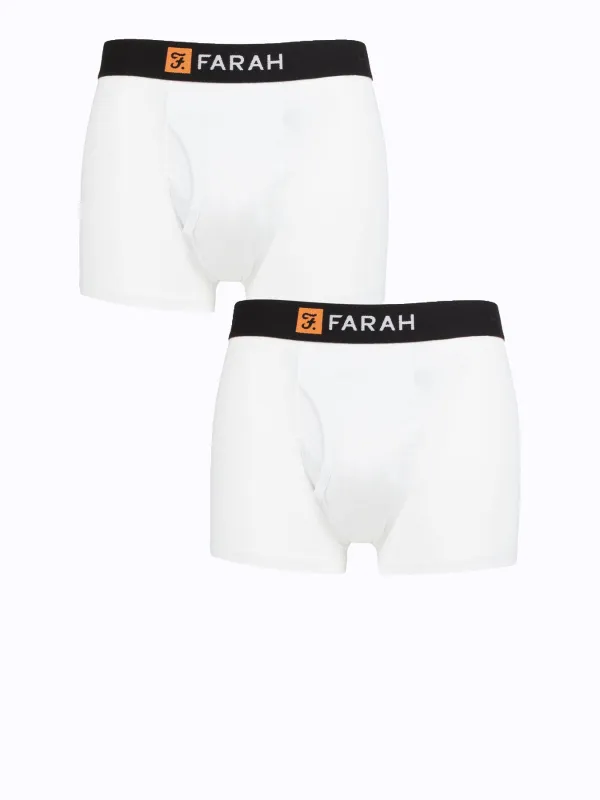 2 Pack Keyhole Bamboo Trunks In White made by Farah