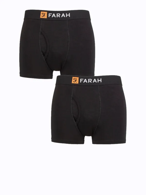2 Pack Keyhole Bamboo Trunks In Black made by Farah