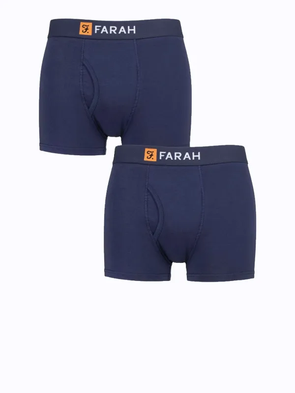 2 Pack Keyhole Bamboo Trunks In Navy made by Farah