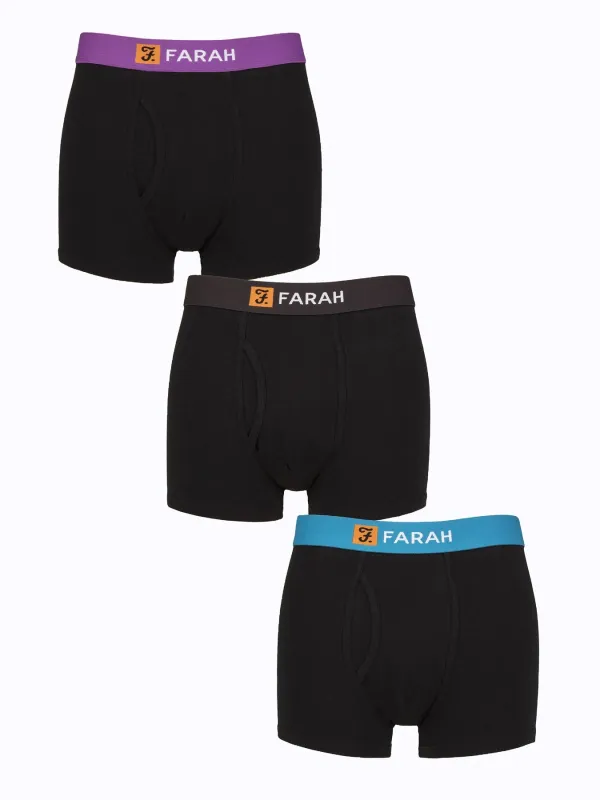 3 Pack Keyhole Trunks In Black made by Farah