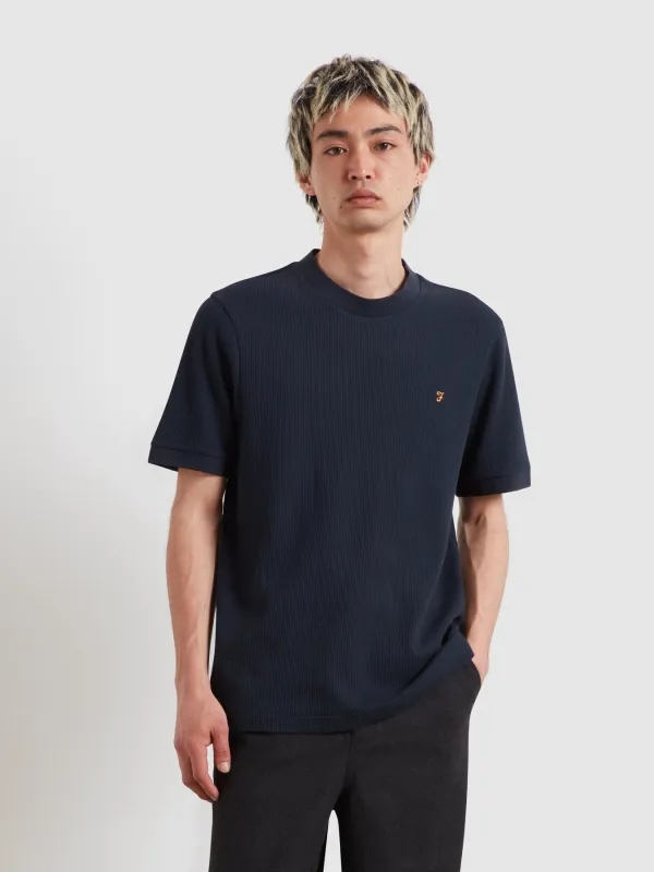 Paine Waffle T-Shirt In True Navy made by Farah