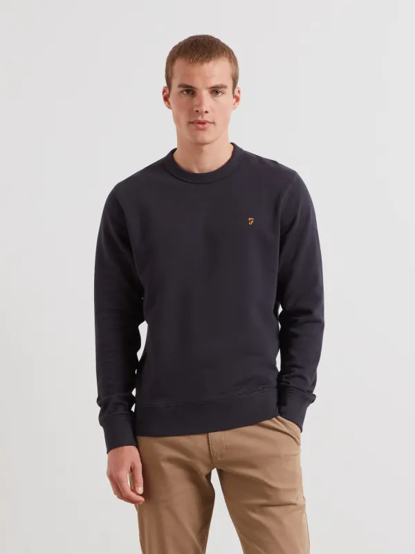 Hemming Crew Neck Sweatshirt In True Navy made by Farah