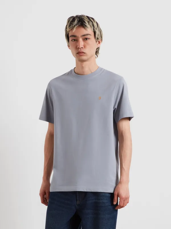Danny Regular Fit Organic Cotton T-Shirt In Icelandic Blue made by Farah