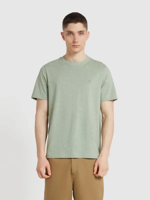 Danny Regular Fit Organic Cotton T-Shirt In Balsam Marl sold by Farah