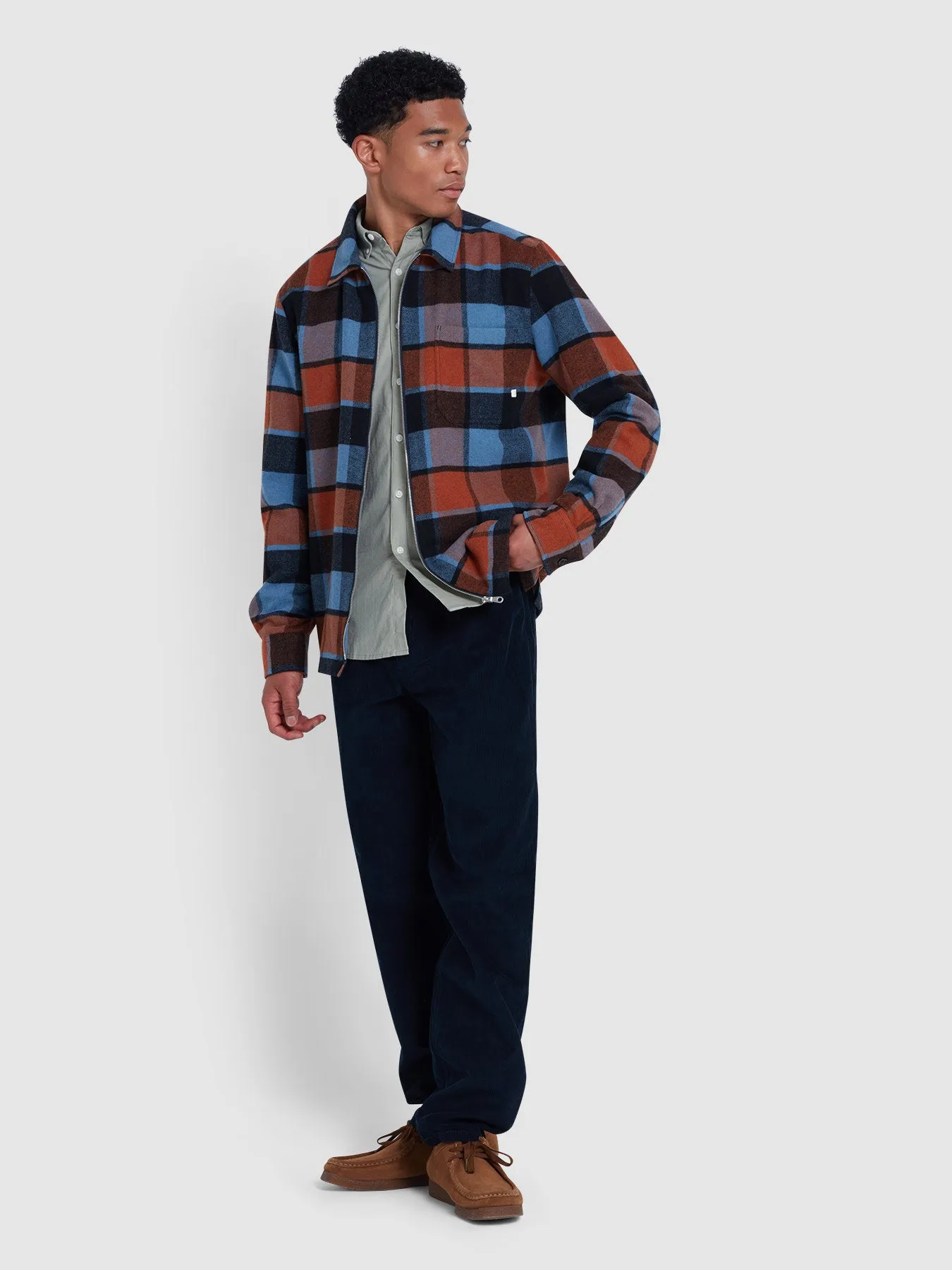Fulbright Check Overshirt In Para Blue sold by Farah product image thumbnail 2