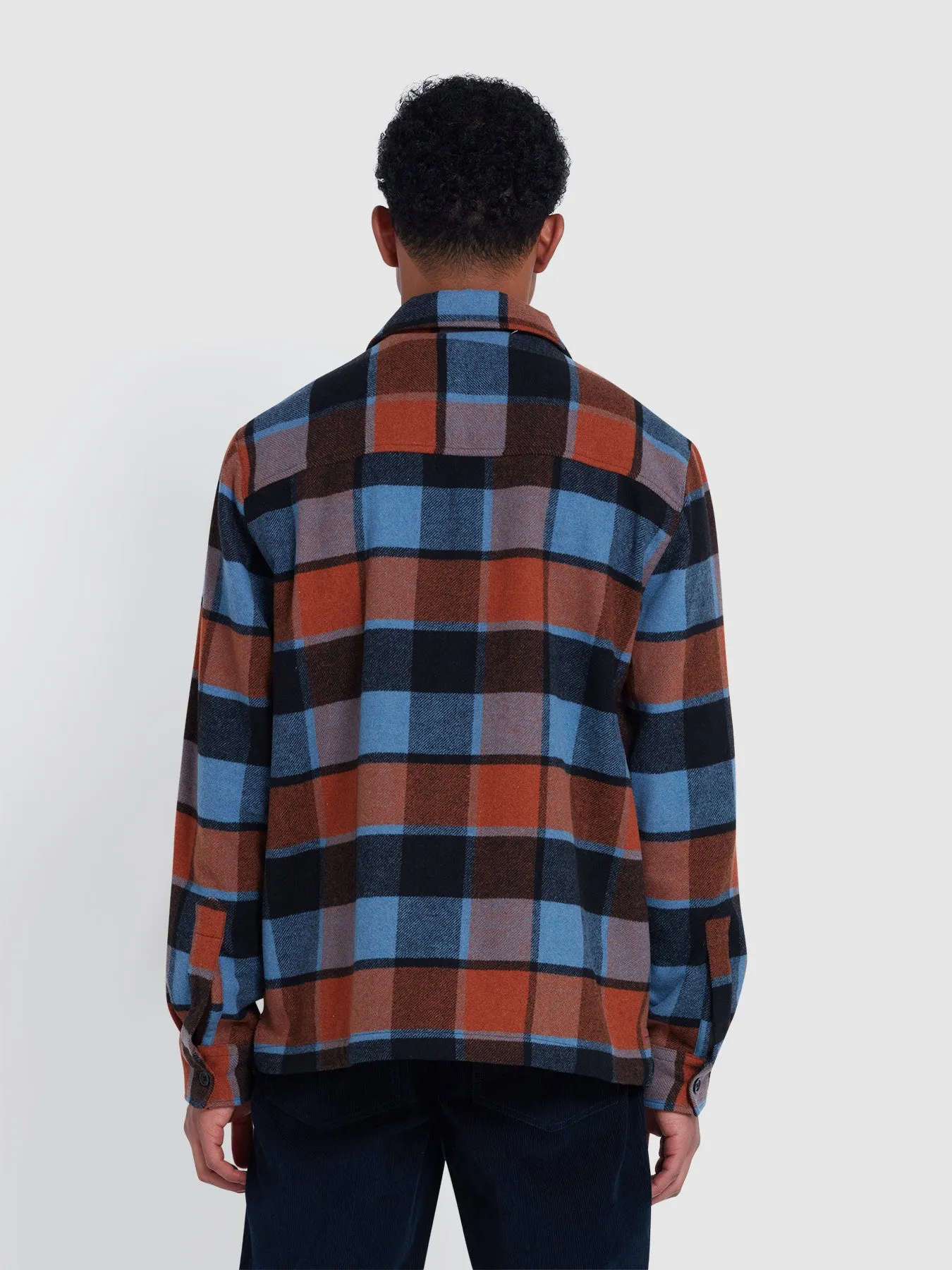 Fulbright Check Overshirt In Para Blue sold by Farah product image thumbnail 3
