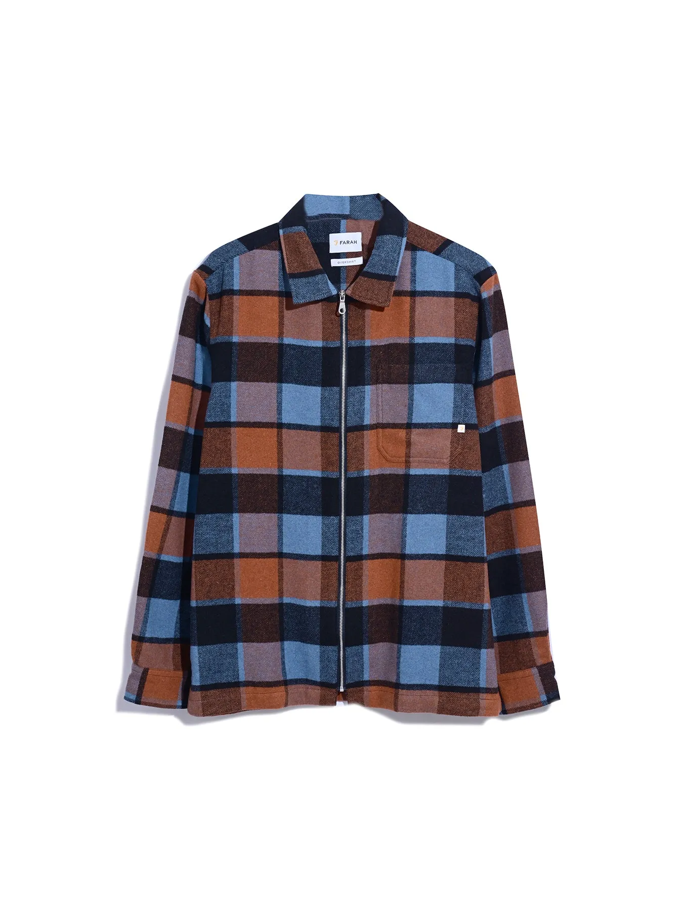 Fulbright Check Overshirt In Para Blue sold by Farah product image thumbnail 5