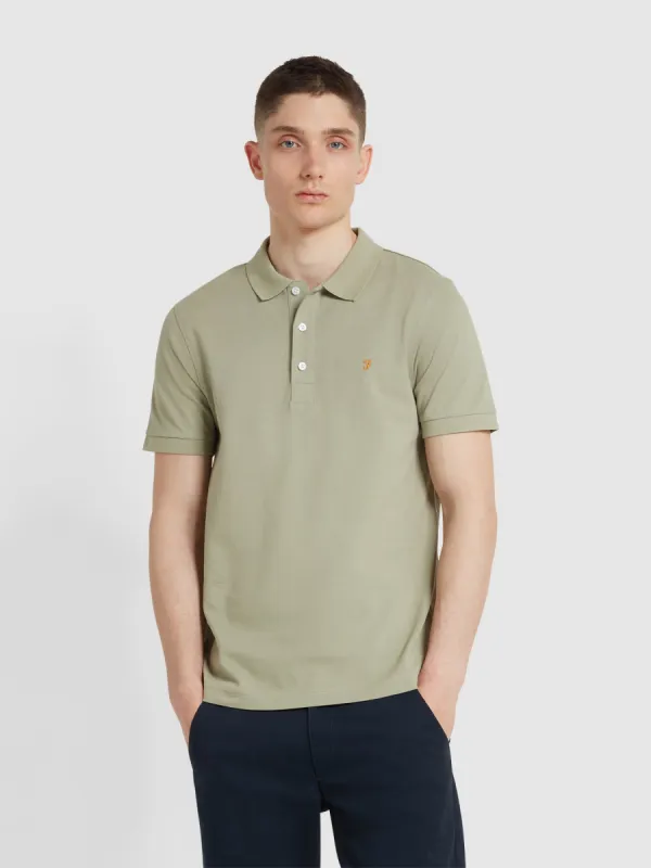 Blanes Organic Cotton Polo Shirt In Balsam sold by Farah