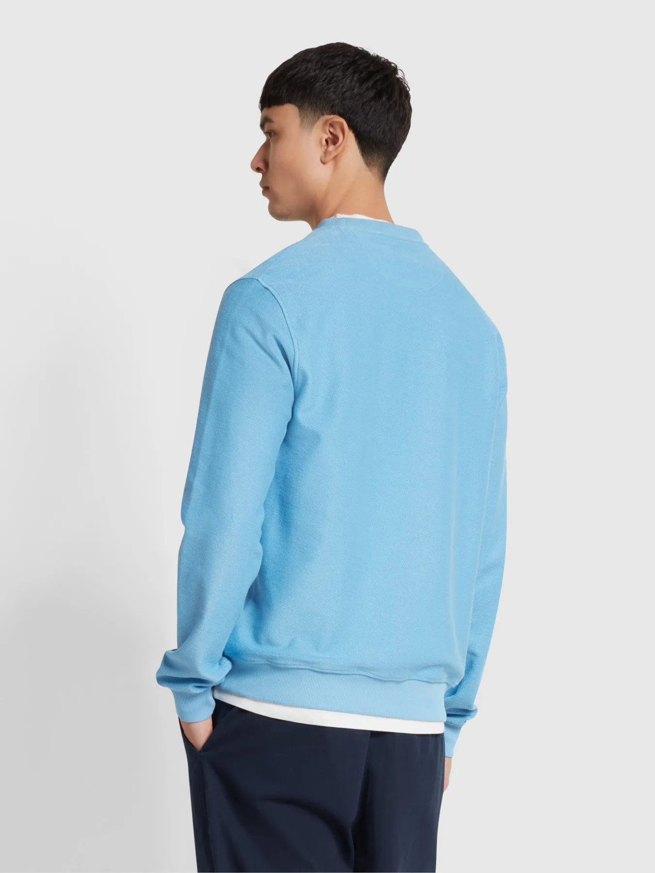Galli Twill Crew Neck Sweatshirt In Arctic Blue sold by Farah product image thumbnail 3