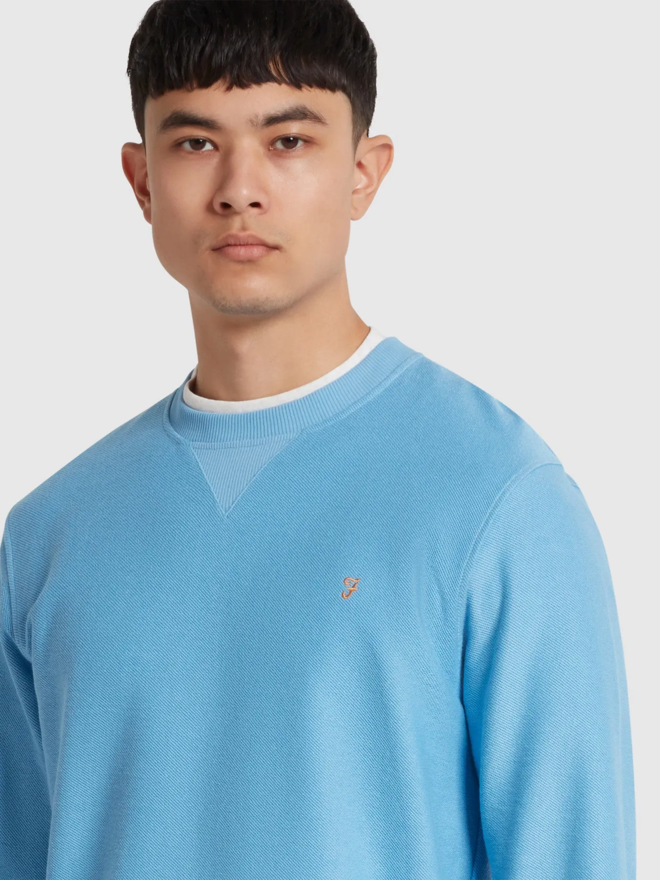 Galli Twill Crew Neck Sweatshirt In Arctic Blue sold by Farah product image thumbnail 4