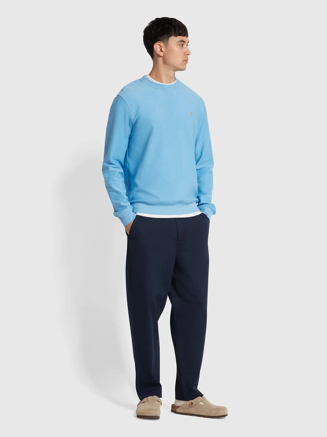 Galli Twill Crew Neck Sweatshirt In Arctic Blue sold by Farah product image thumbnail 2