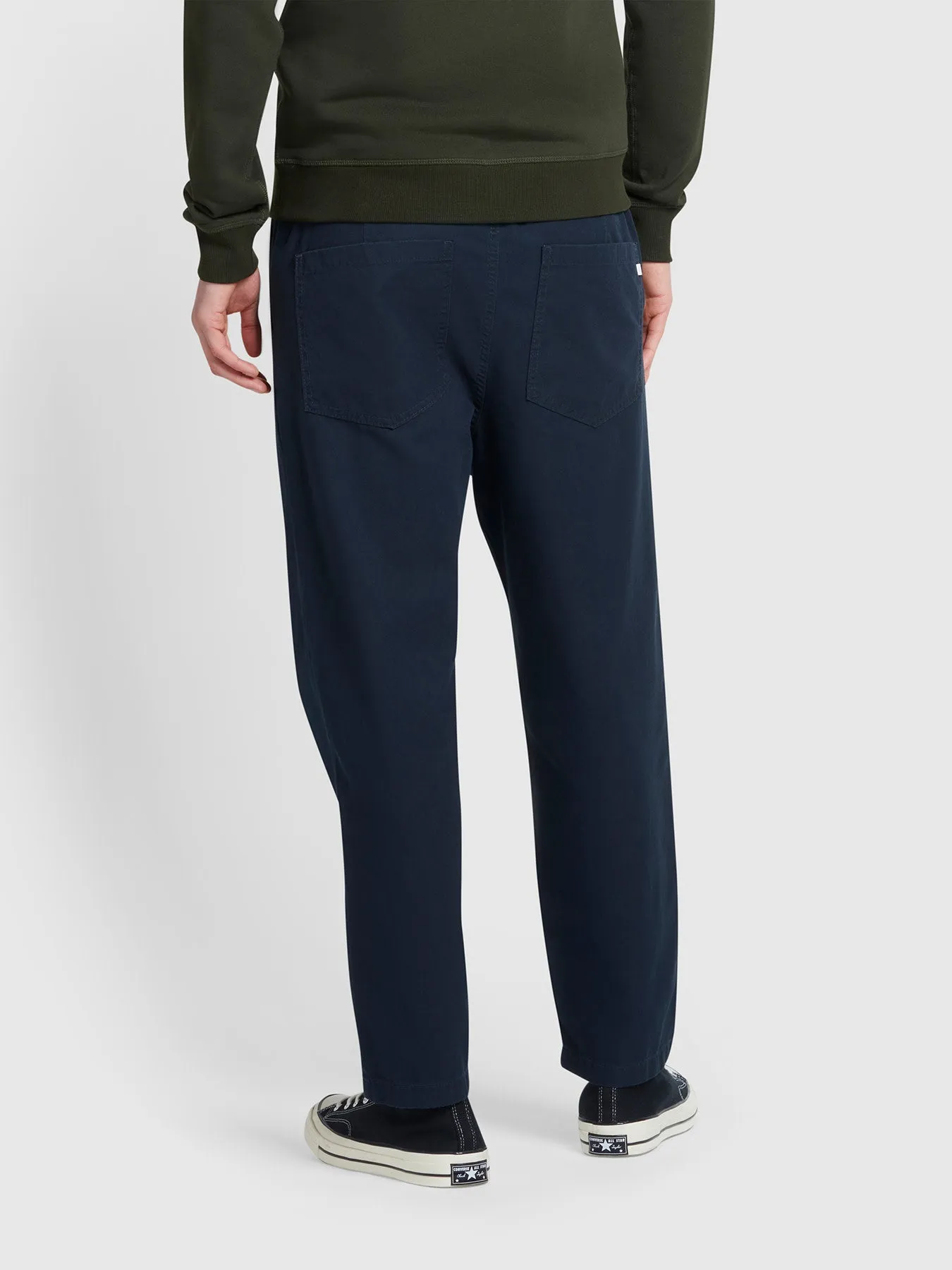 Hawtin Tapered Fit Canvas Drawstring Trousers In True Navy sold by Farah product image thumbnail 3