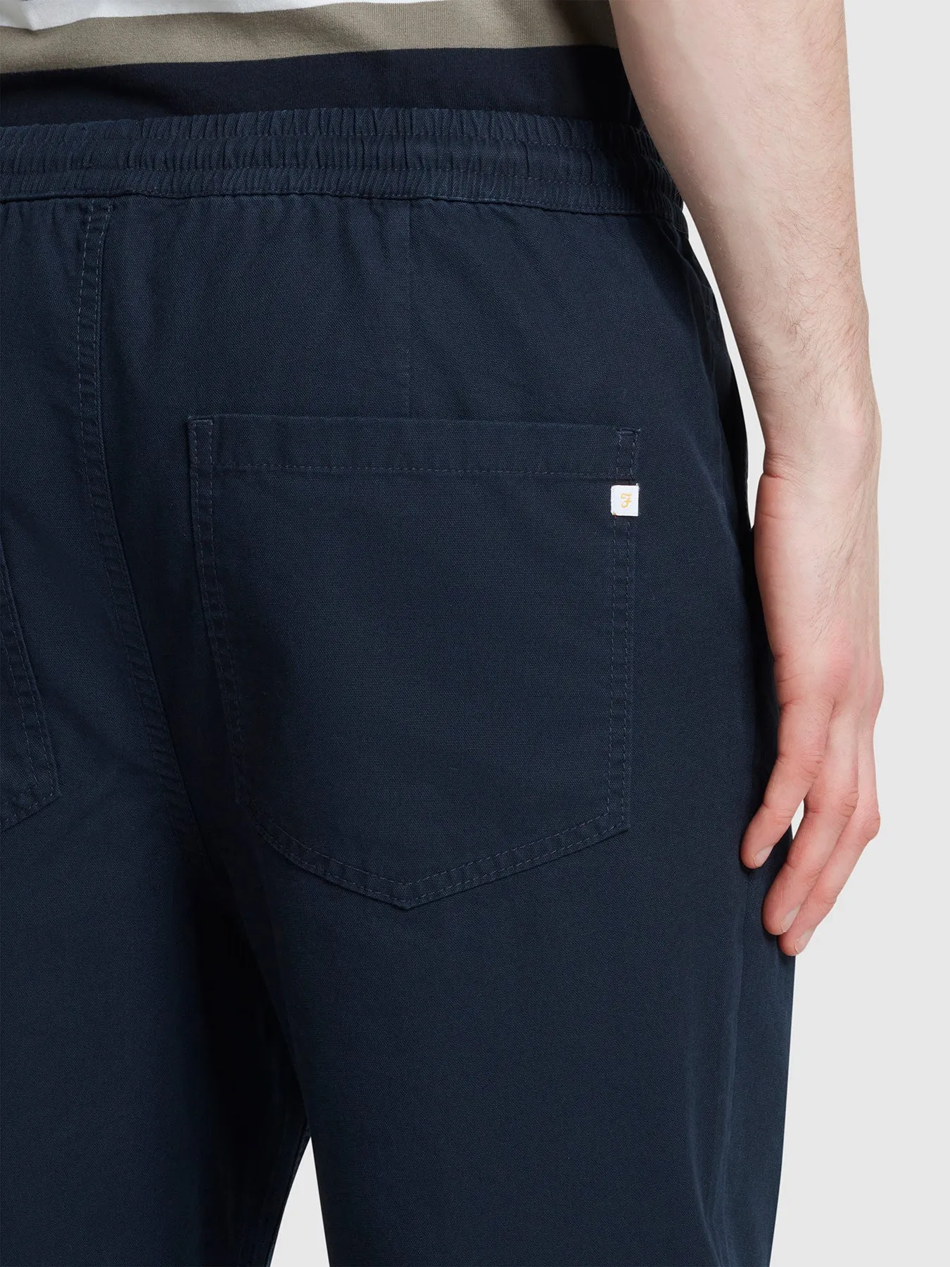 Hawtin Tapered Fit Canvas Drawstring Trousers In True Navy sold by Farah product image thumbnail 4