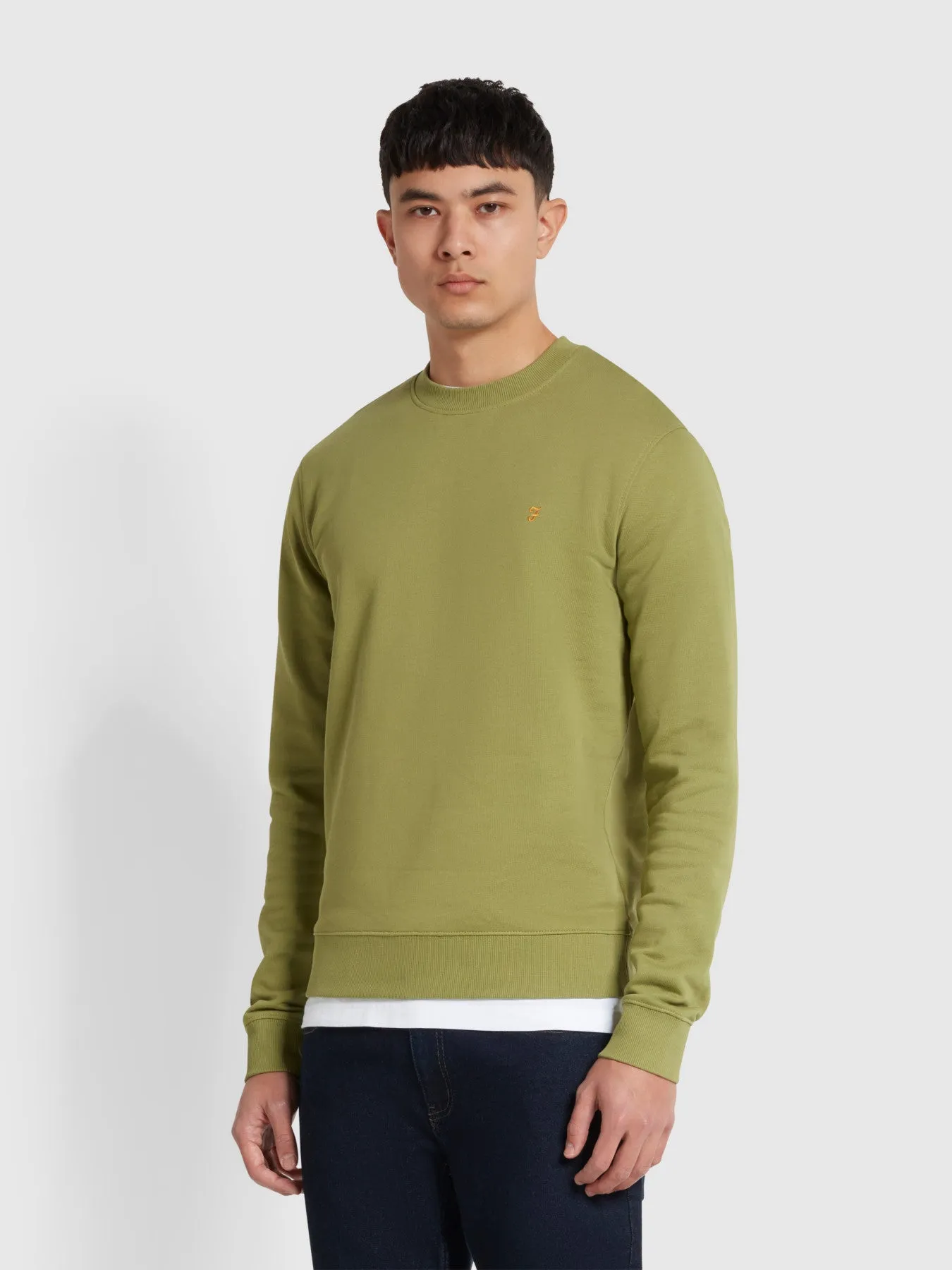 Hanbury Crew Neck Sweatshirt In Moss Green sold by Farah