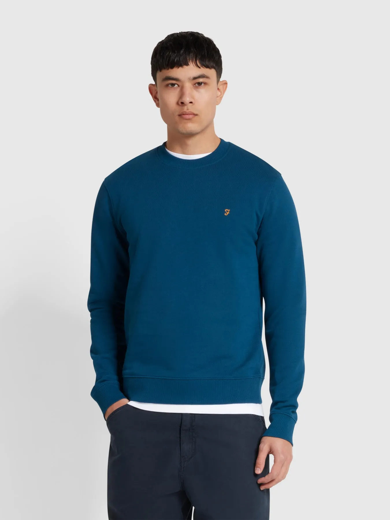 Hanbury Crew Neck Sweatshirt In Sailor Blue sold by Farah