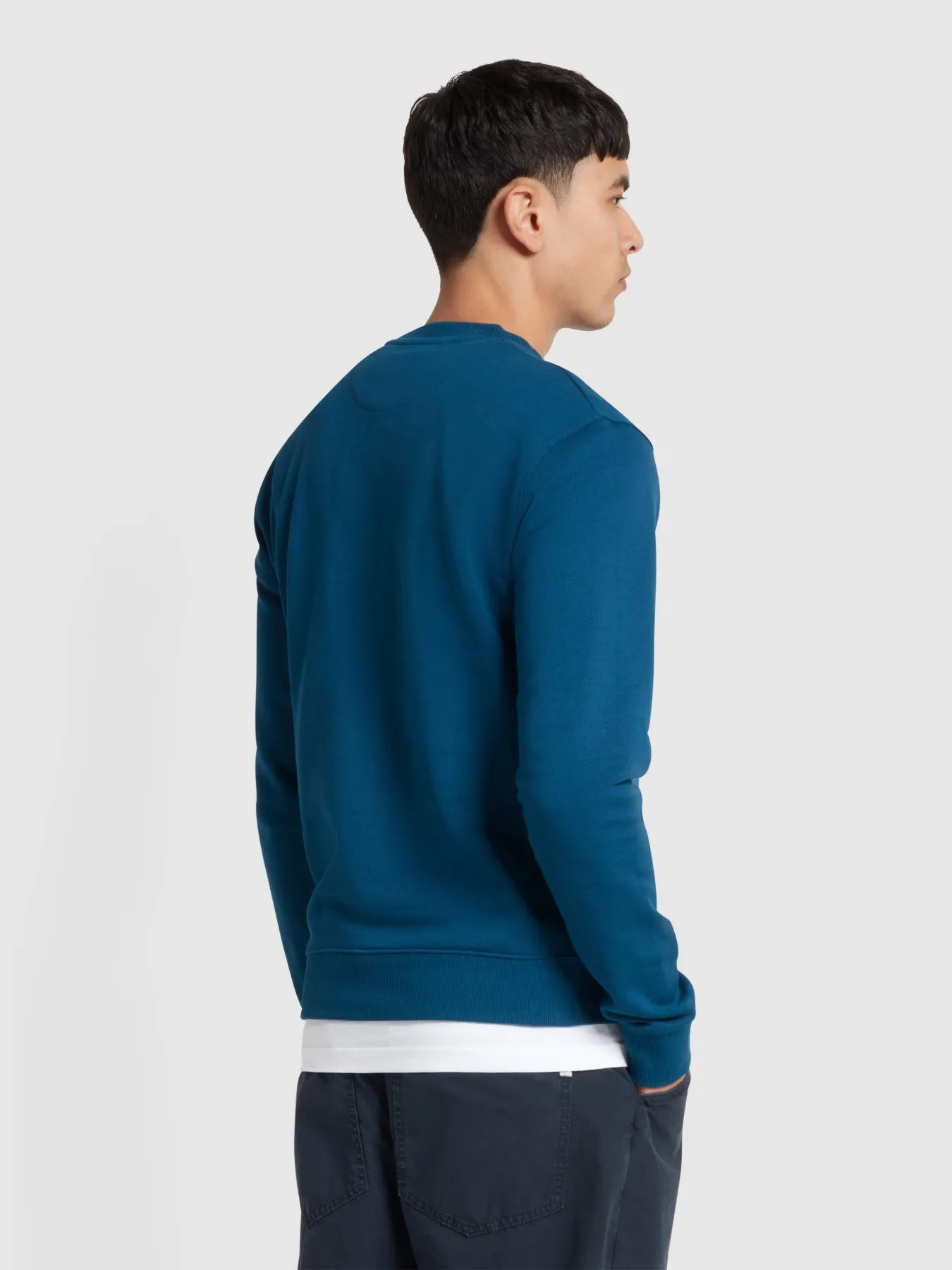 Hanbury Crew Neck Sweatshirt In Sailor Blue sold by Farah product image thumbnail 3