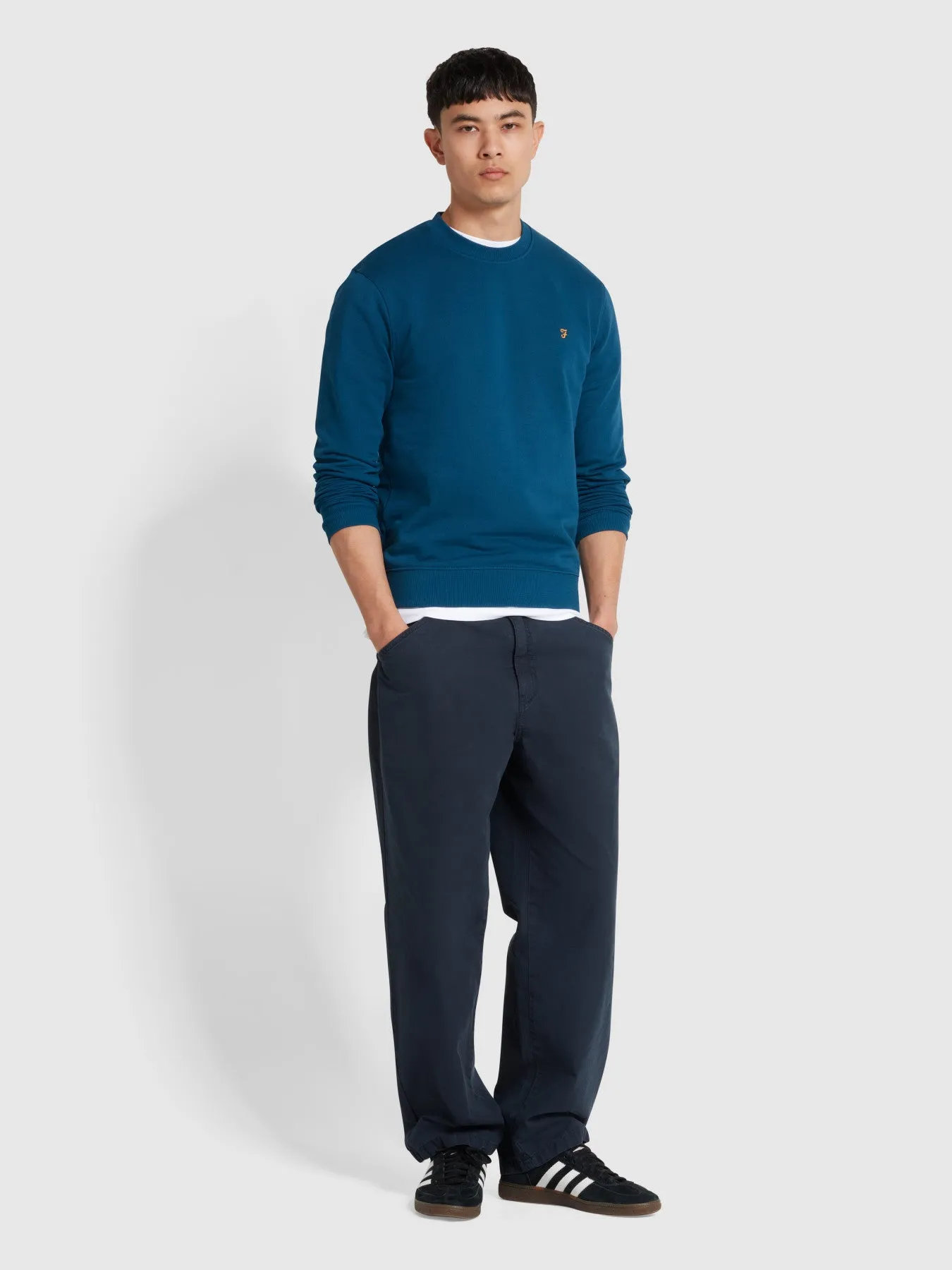 Hanbury Crew Neck Sweatshirt In Sailor Blue sold by Farah product image thumbnail 2