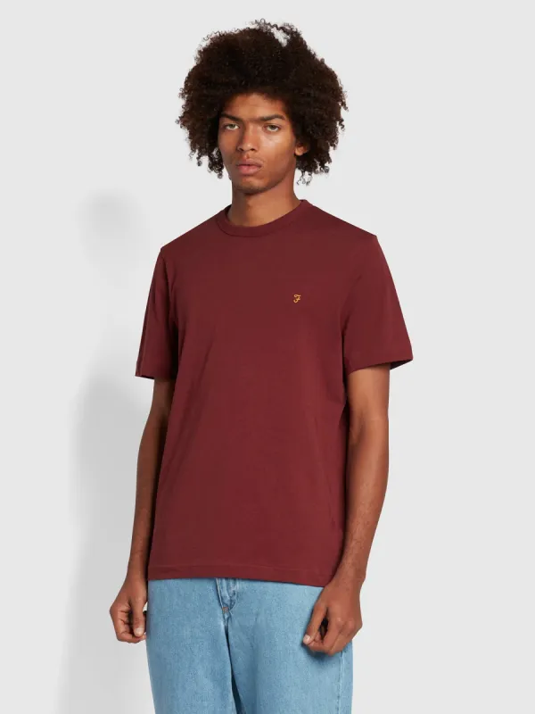 Danny Tall Fit Organic Cotton T-Shirt In Farah Red Marl sold by Farah