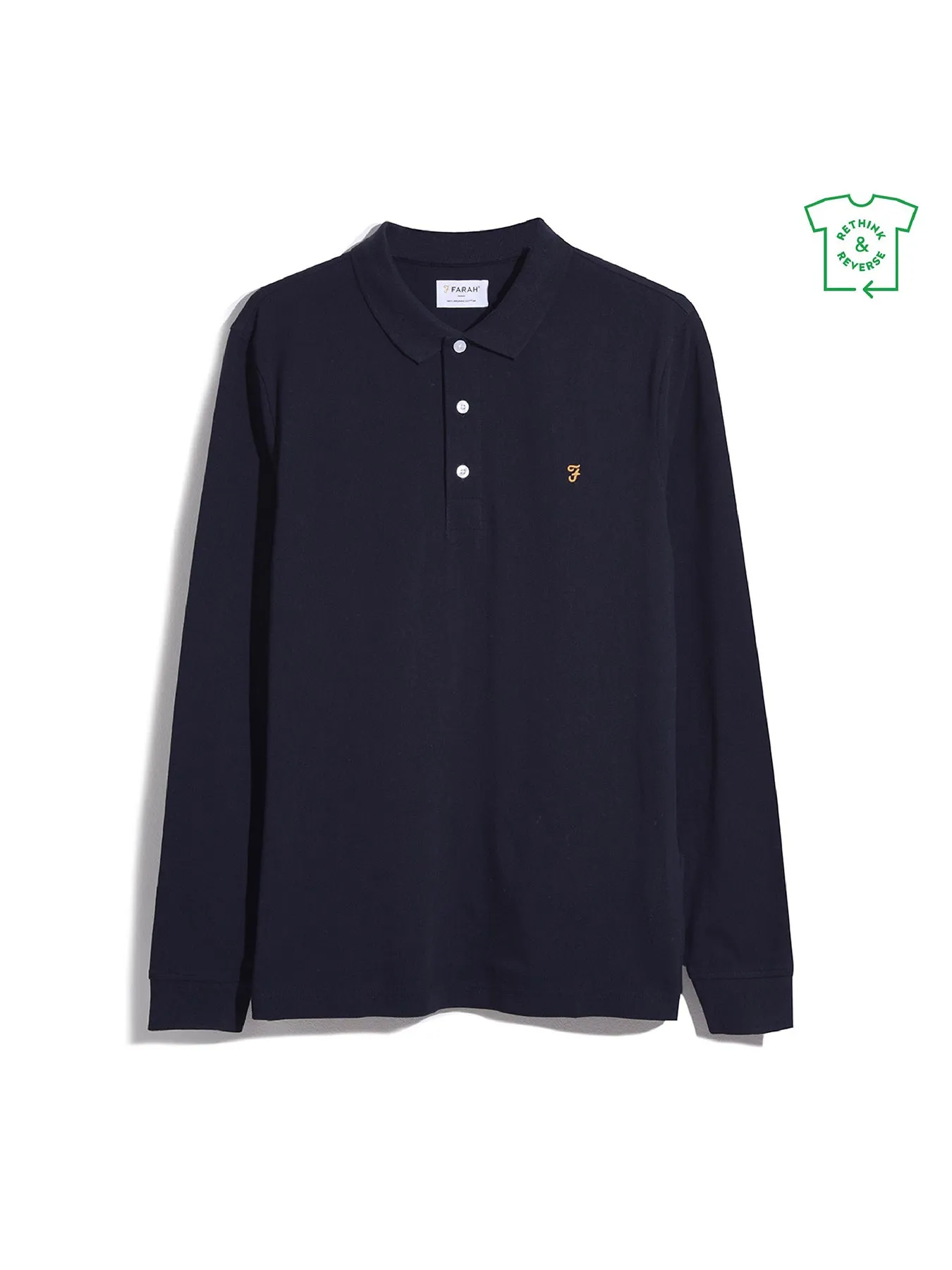 Blanes Long Sleeve Polo Shirt In True Navy sold by Farah product image thumbnail 5