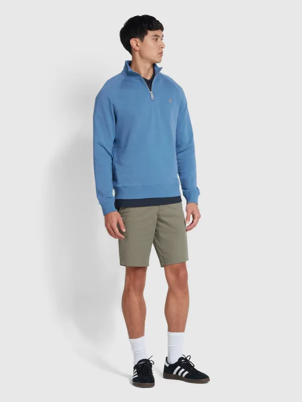 Hawk Organic Cotton Chino Shorts In Vintage Green sold by Farah