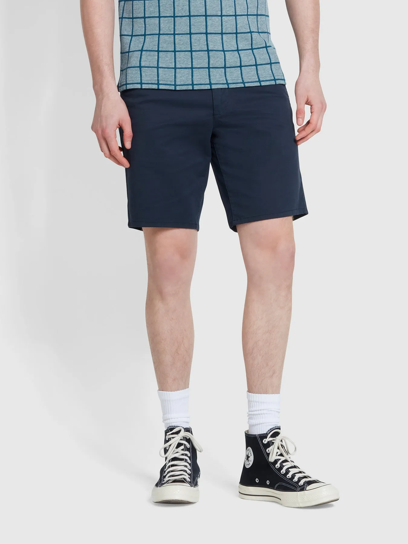 Hawk Organic Cotton Chino Shorts In True Navy sold by Farah product image thumbnail 2