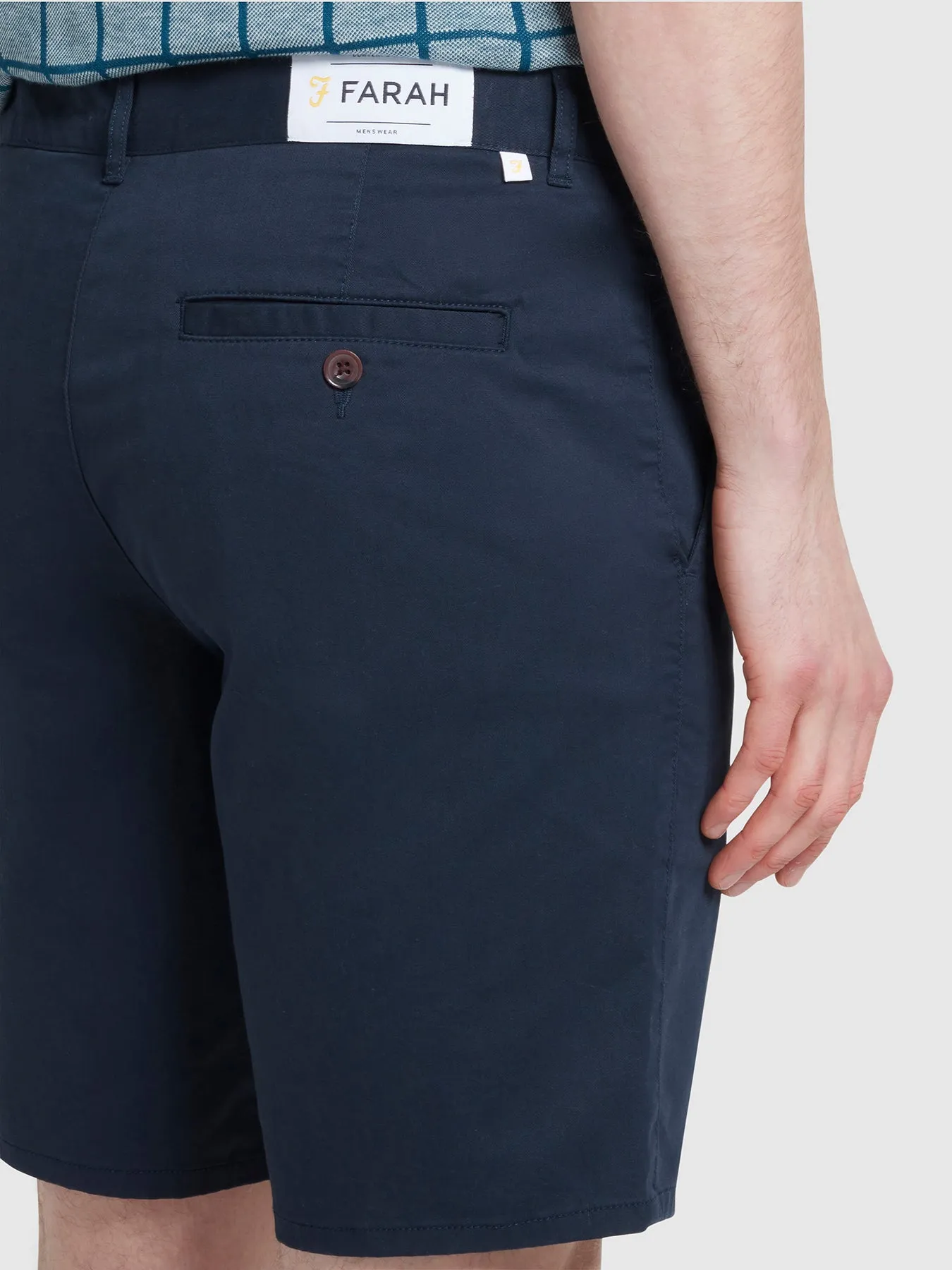 Hawk Organic Cotton Chino Shorts In True Navy sold by Farah product image thumbnail 4