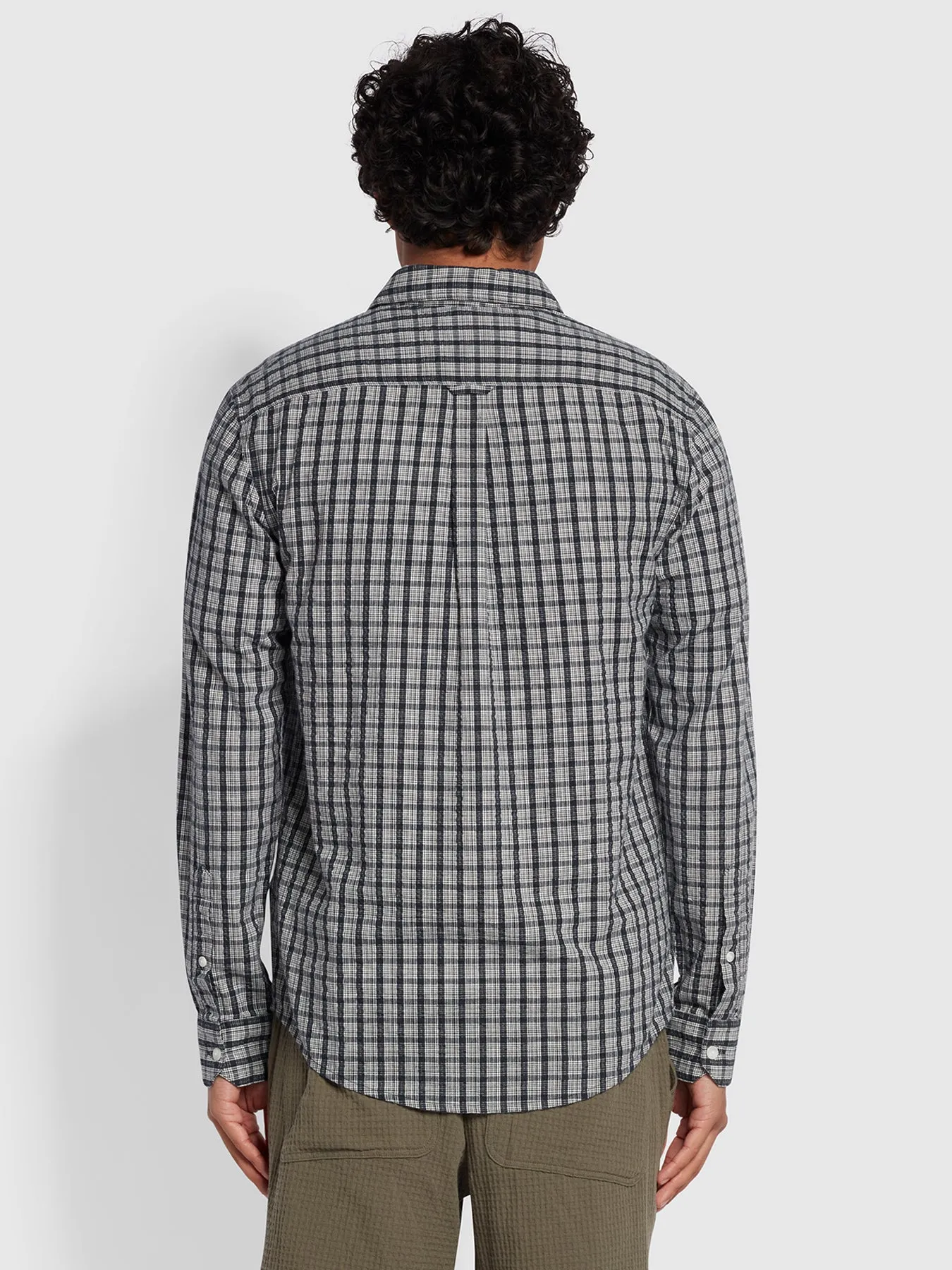 Larsen Casual Fit Long Sleeve Check Shirt In True Navy sold by Farah product image thumbnail 4