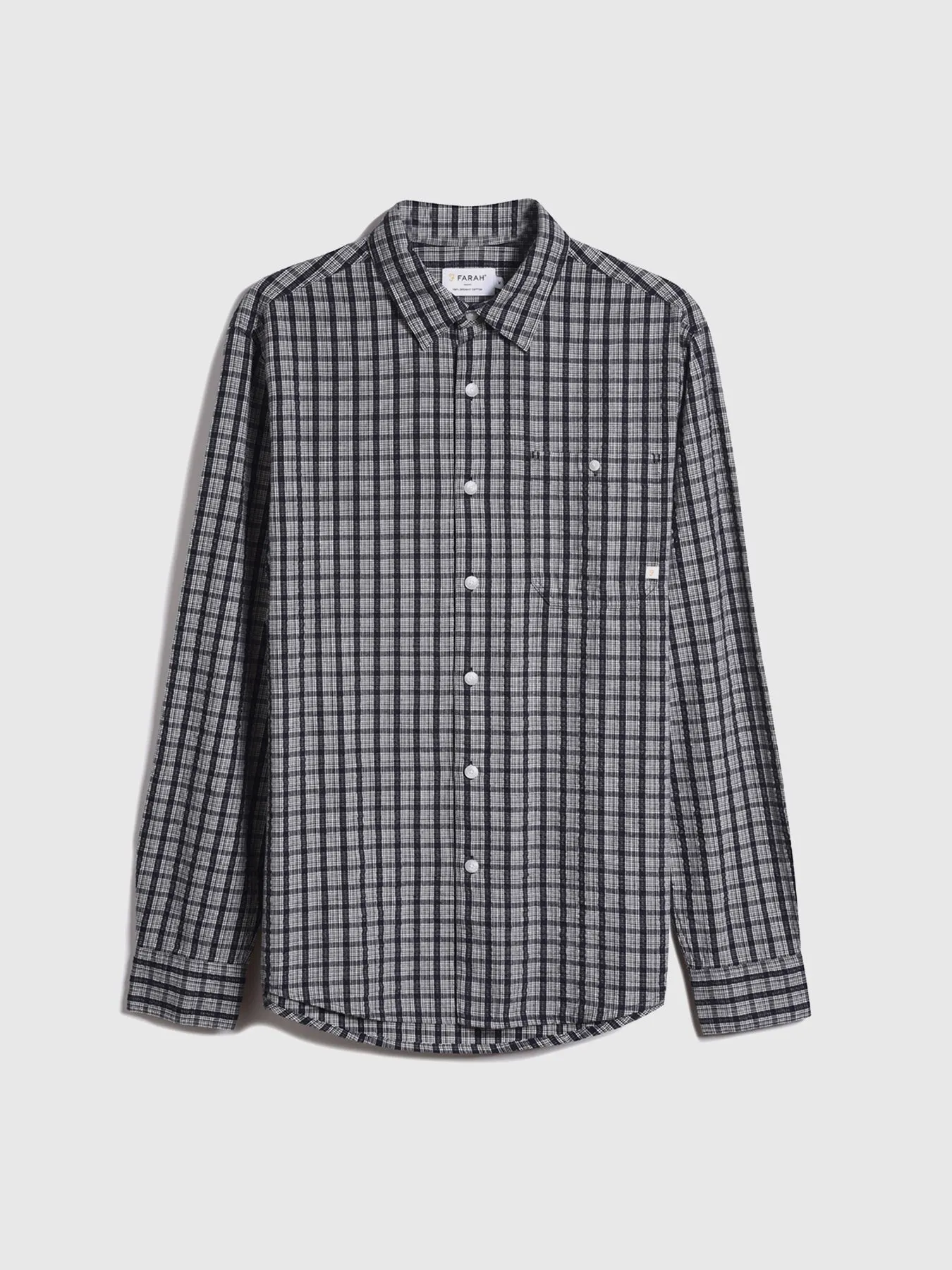 Larsen Casual Fit Long Sleeve Check Shirt In True Navy sold by Farah product image thumbnail 5