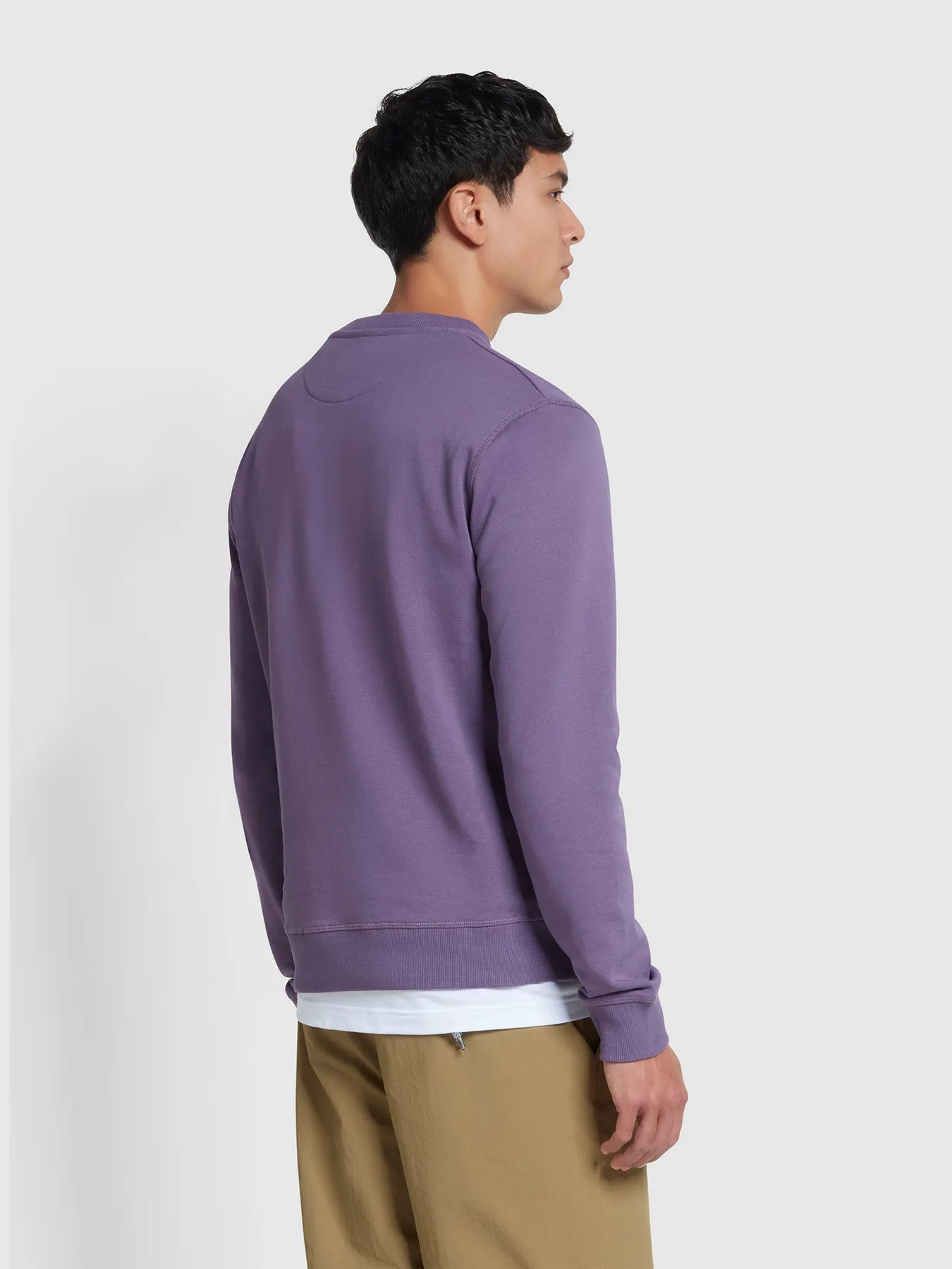 Tim Organic Cotton Crew Neck Sweatshirt In Slate Purple sold by Farah product image thumbnail 3