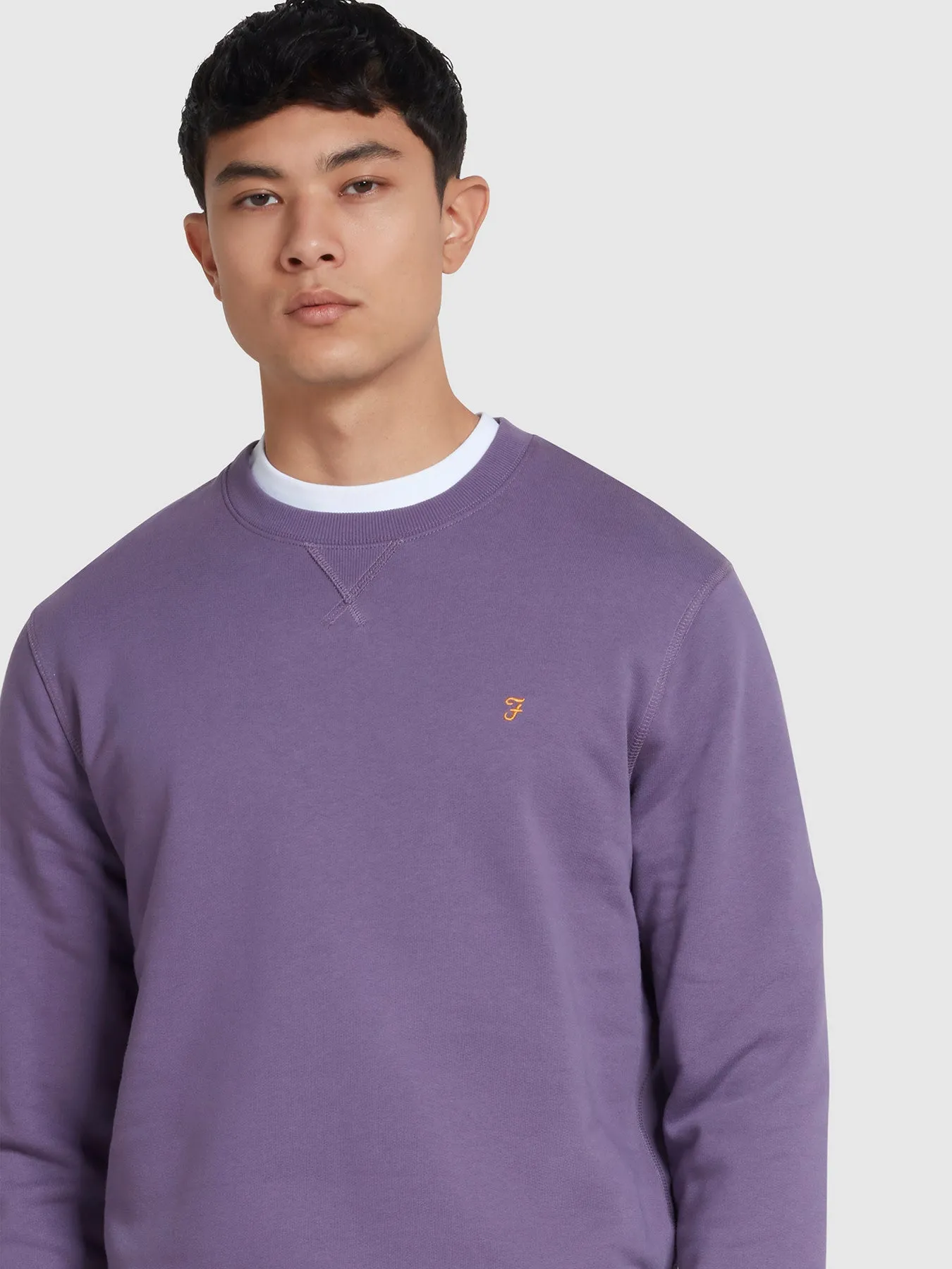 Tim Organic Cotton Crew Neck Sweatshirt In Slate Purple sold by Farah product image thumbnail 4