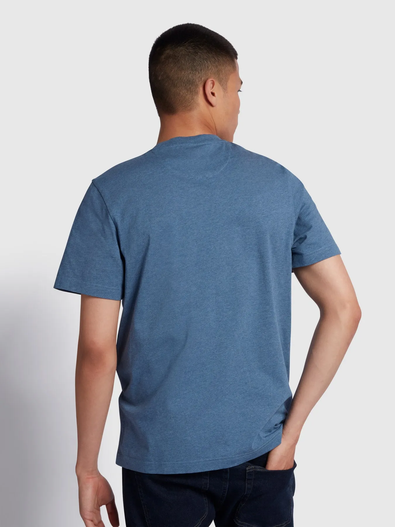 Danny Regular Fit Organic Cotton T-Shirt In Dark Denim Marl sold by Farah product image thumbnail 3