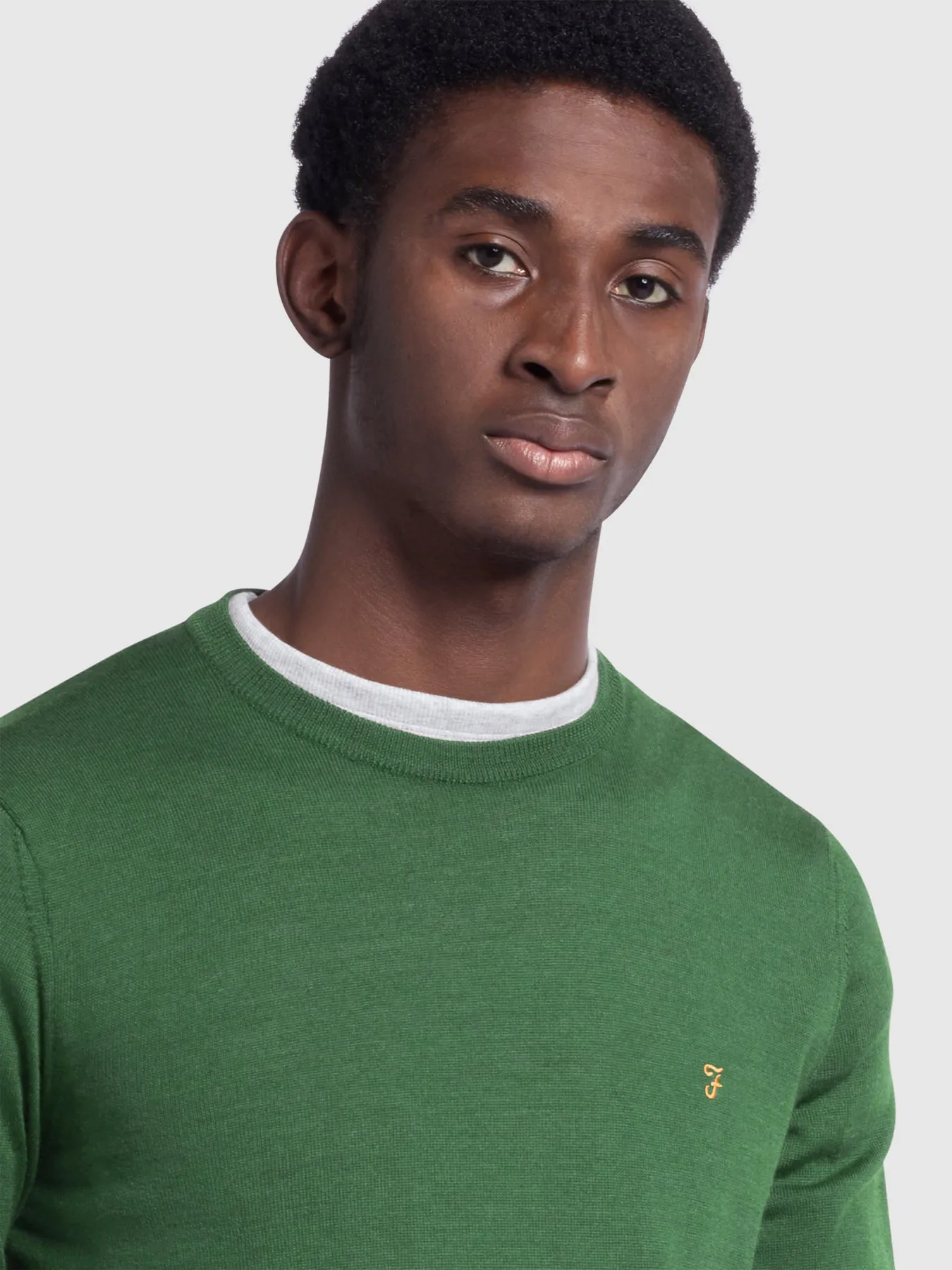 Mullen Merino Wool Crew Neck Jumper In Wreath Green sold by Farah product image thumbnail 4