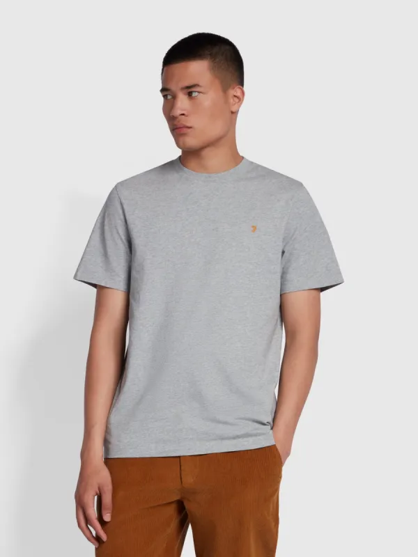Danny Regular Fit Organic Cotton T-Shirt In Farah Grey Marl sold by Farah