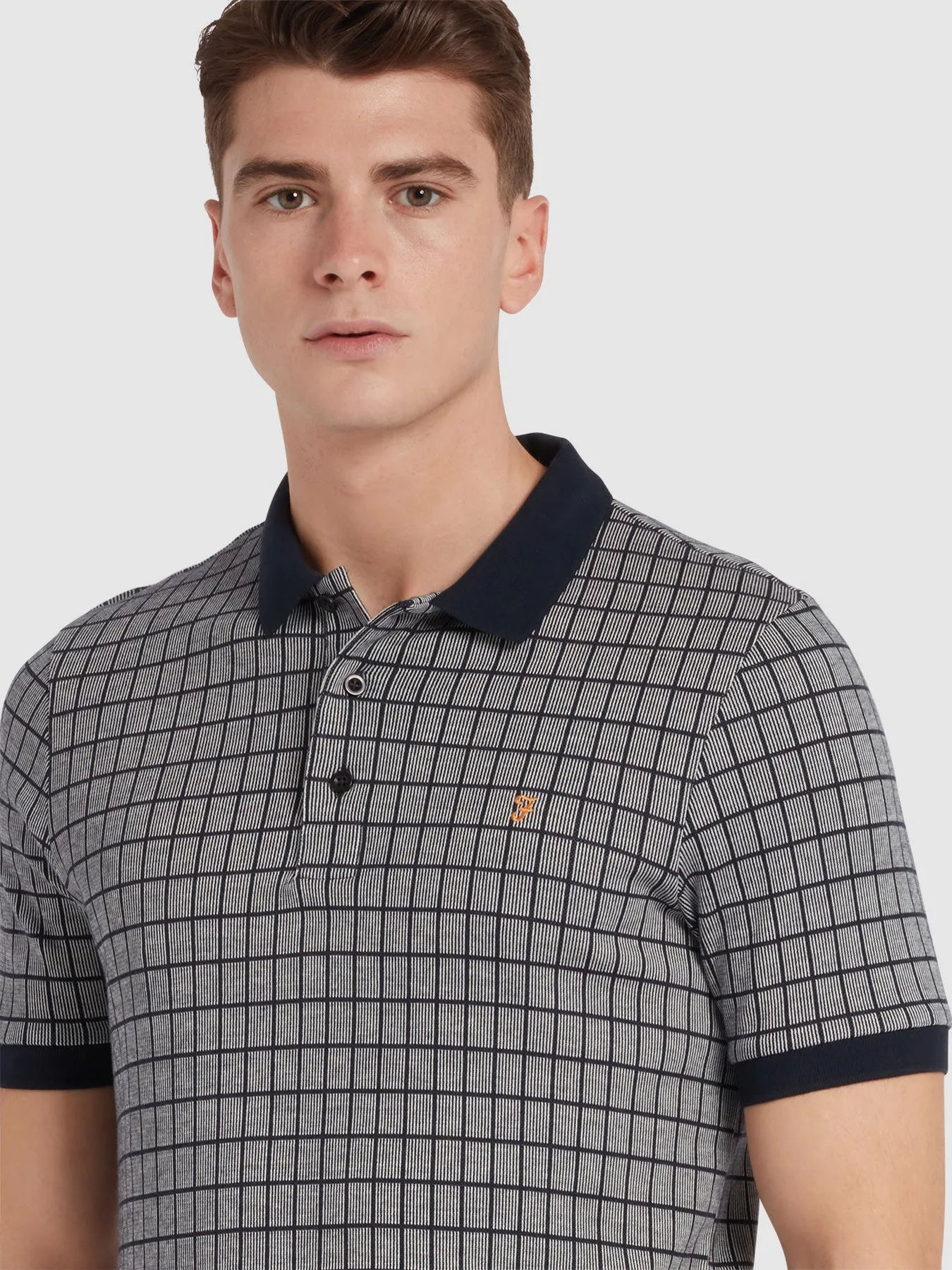 Rutland Check Polo Shirt In True Navy sold by Farah product image thumbnail 4