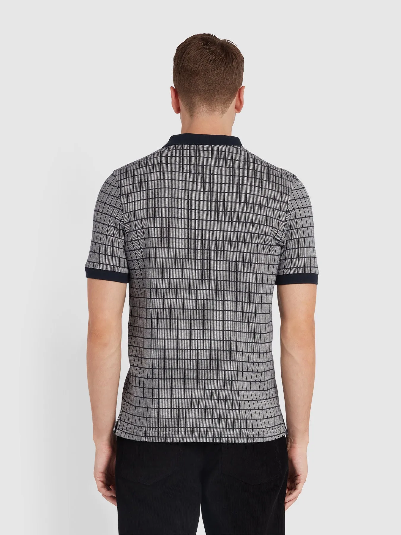 Rutland Check Polo Shirt In True Navy sold by Farah product image thumbnail 3