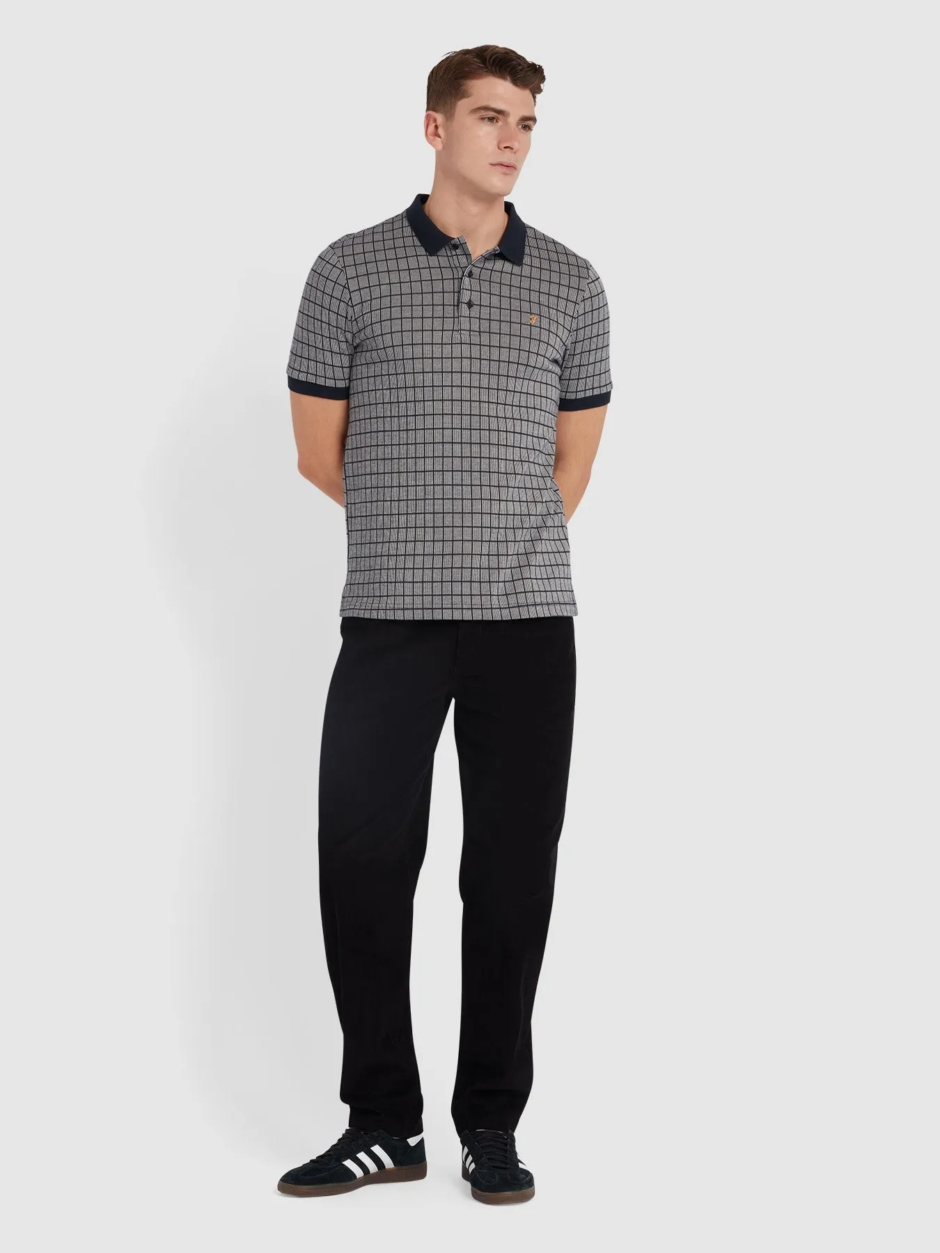 Rutland Check Polo Shirt In True Navy sold by Farah product image thumbnail 2