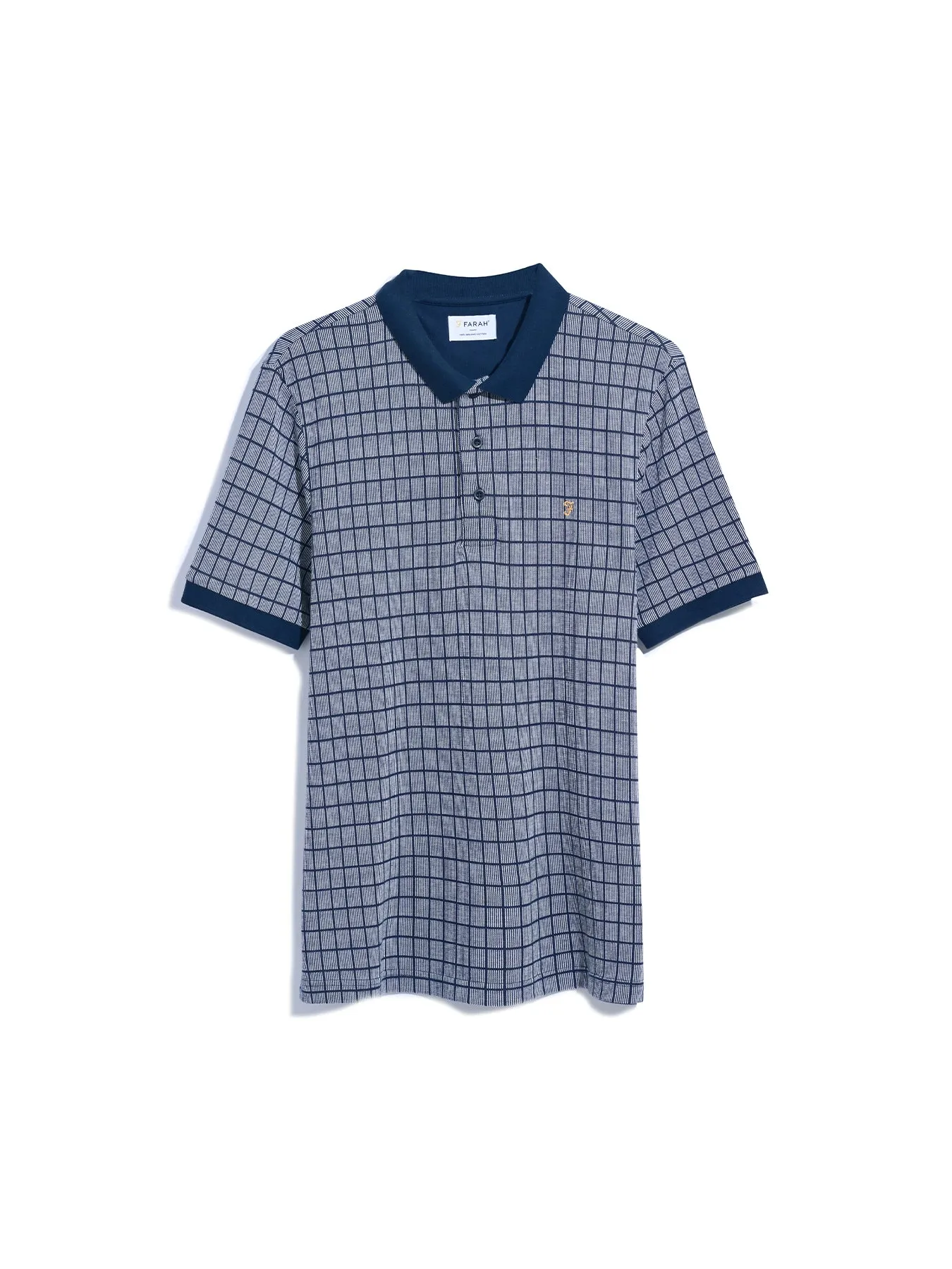 Rutland Check Polo Shirt In True Navy sold by Farah product image thumbnail 5
