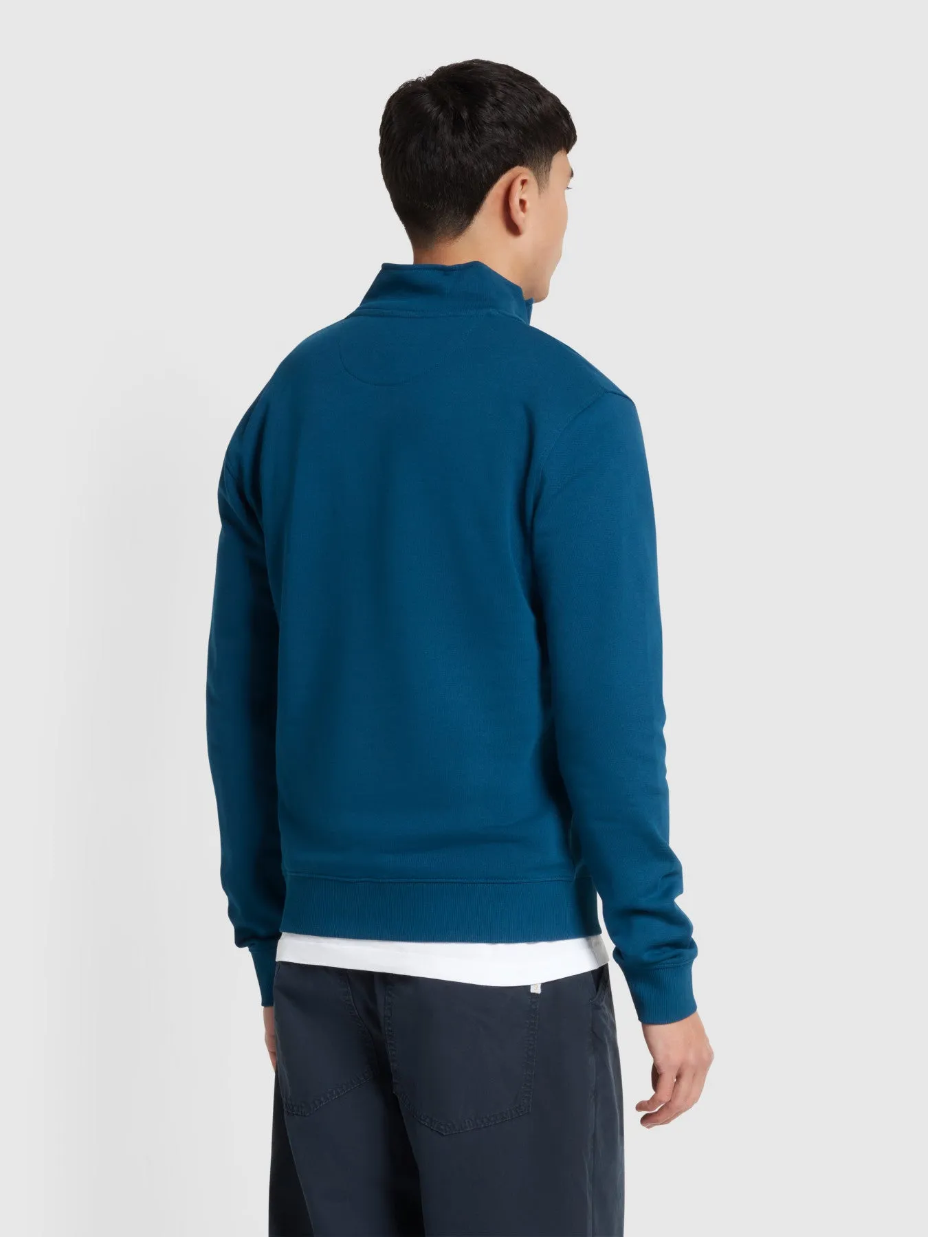 Kelly Quarter Zip Sweatshirt In Sailor Blue sold by Farah product image thumbnail 3