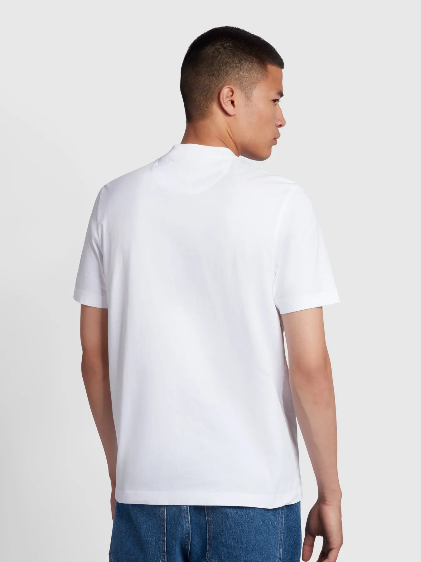 Danny Regular Fit Organic Cotton T-Shirt In White sold by Farah product image thumbnail 3