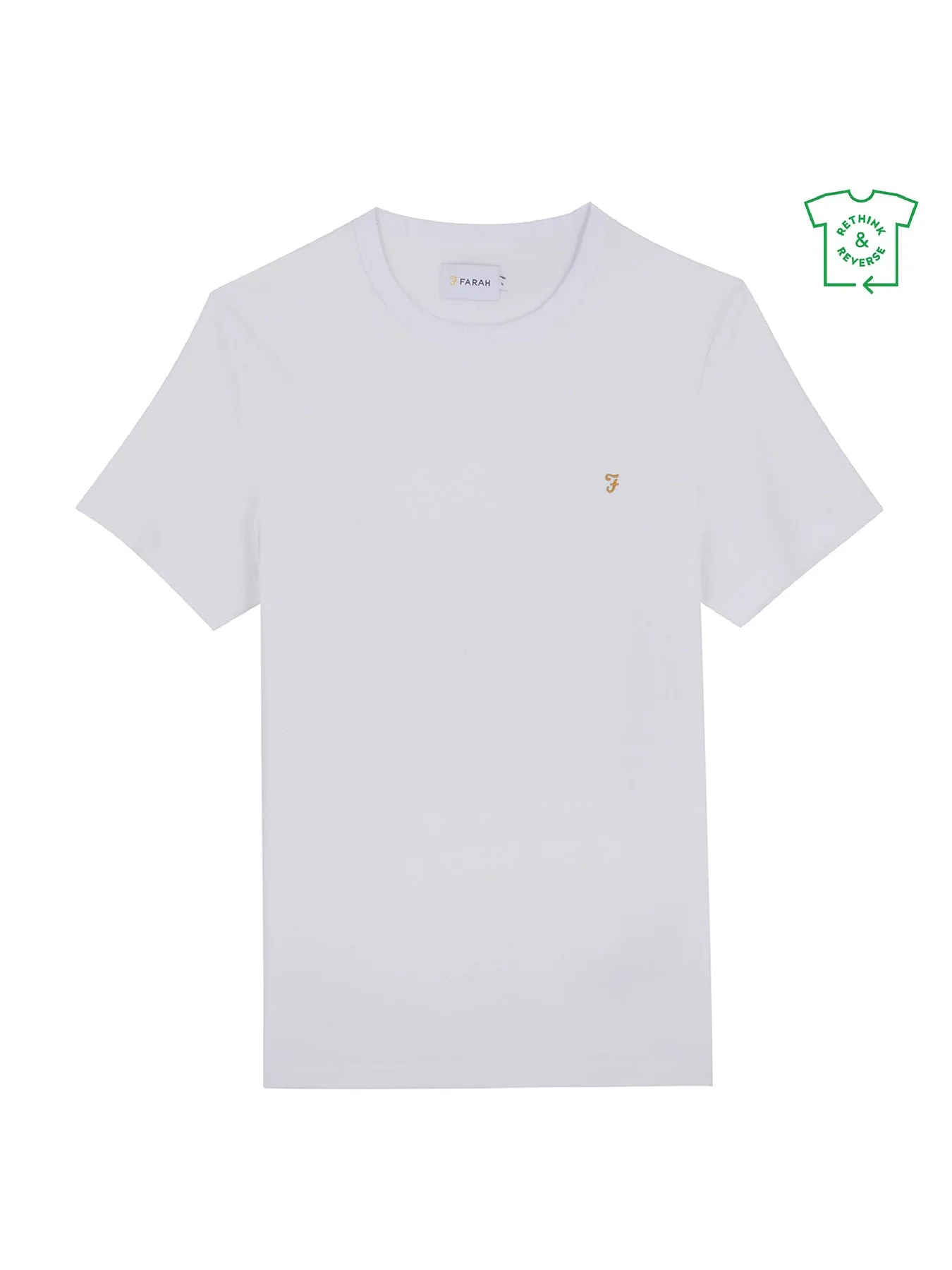 Danny Regular Fit Organic Cotton T-Shirt In White sold by Farah product image thumbnail 5