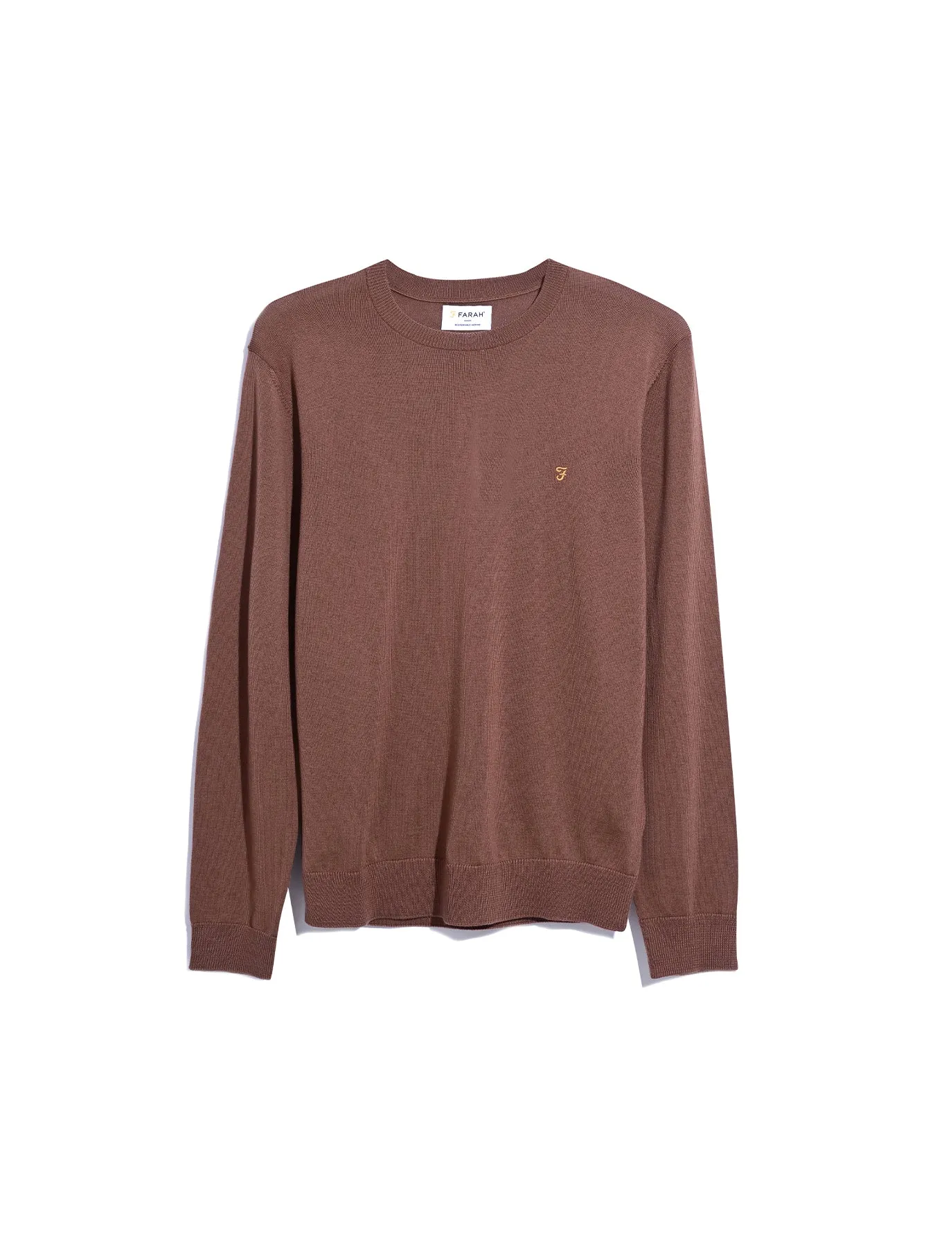 Mullen Merino Wool Crew Neck Sweater In Teak sold by Farah product image thumbnail 5