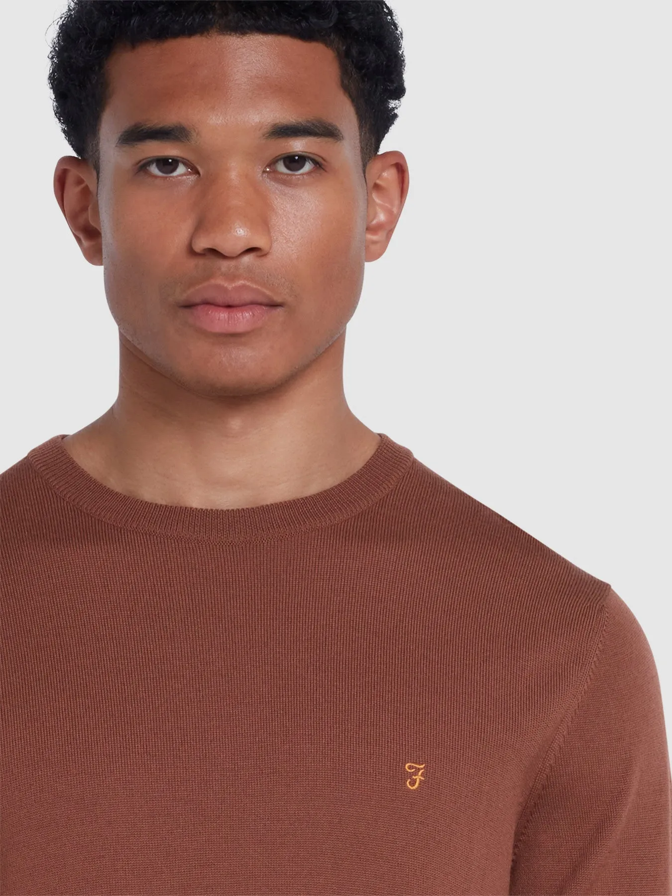 Mullen Merino Wool Crew Neck Sweater In Teak sold by Farah product image thumbnail 4