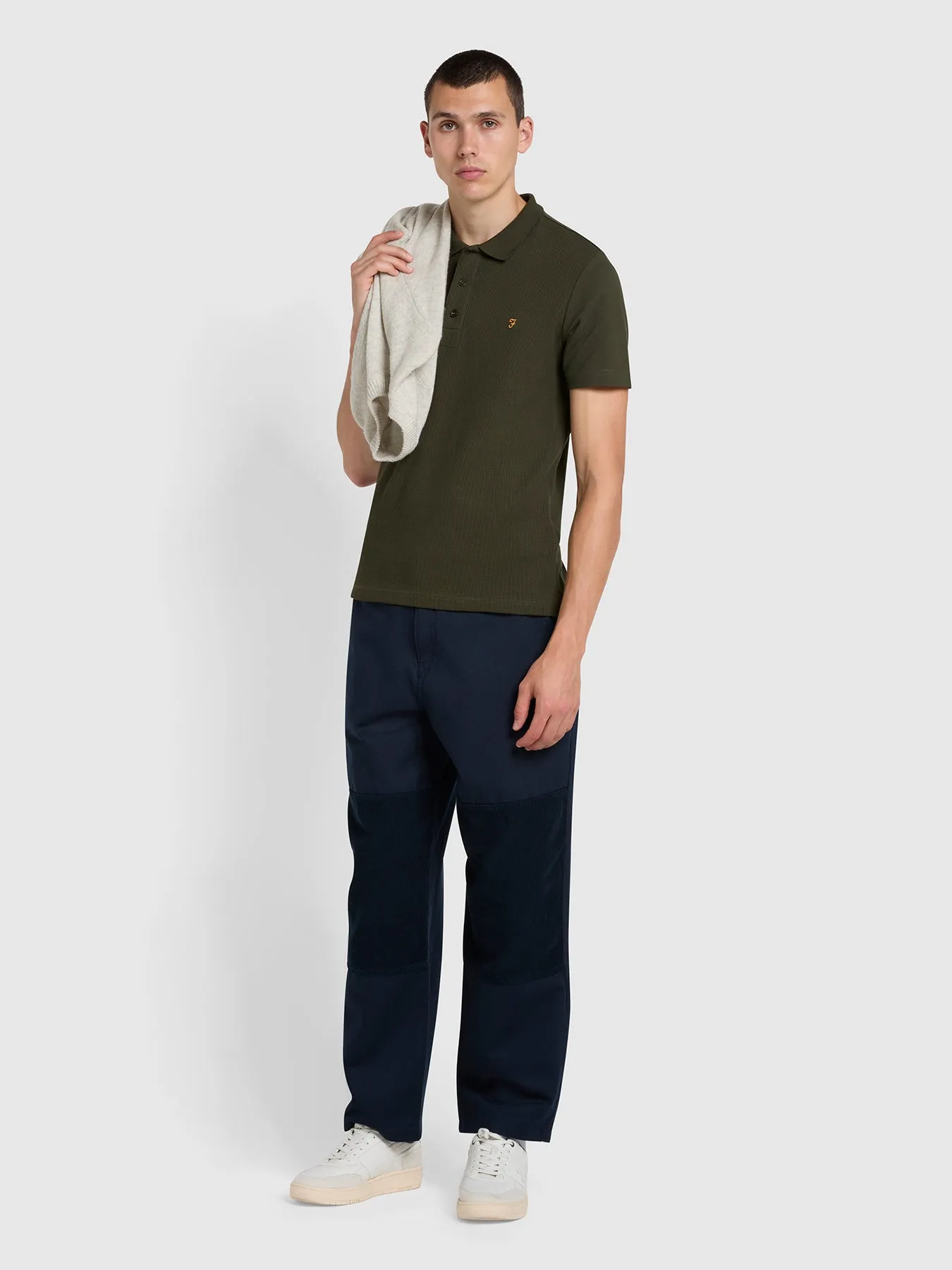 Greenport Twill Cotton Trouser In True Navy sold by Farah