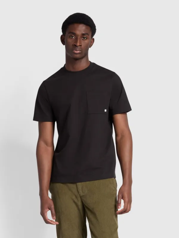 Stacy Regular Fit Pocket T-Shirt In Black sold by Farah