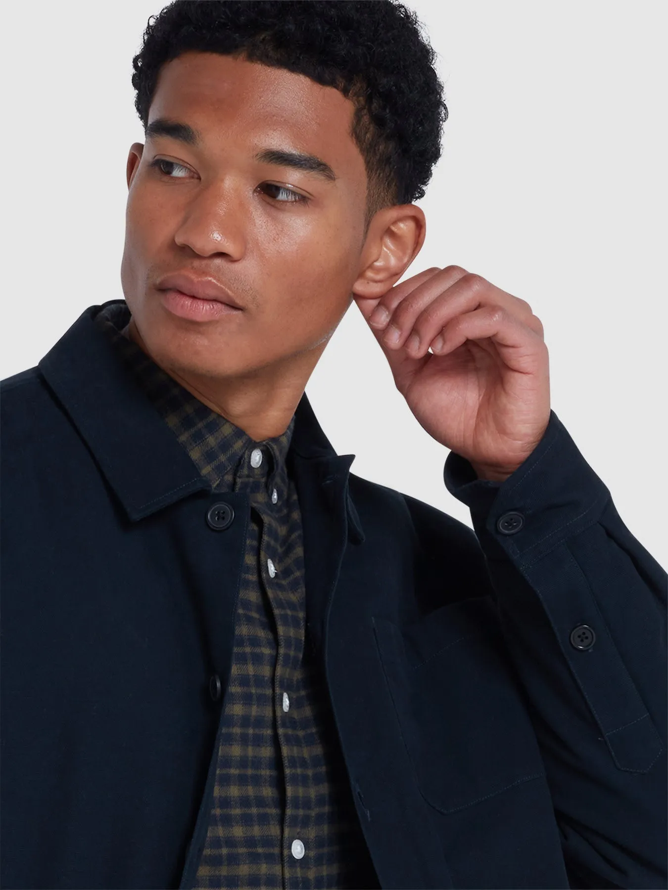 Alban Slim Fit Check Shirt In True Navy sold by Farah product image thumbnail 4