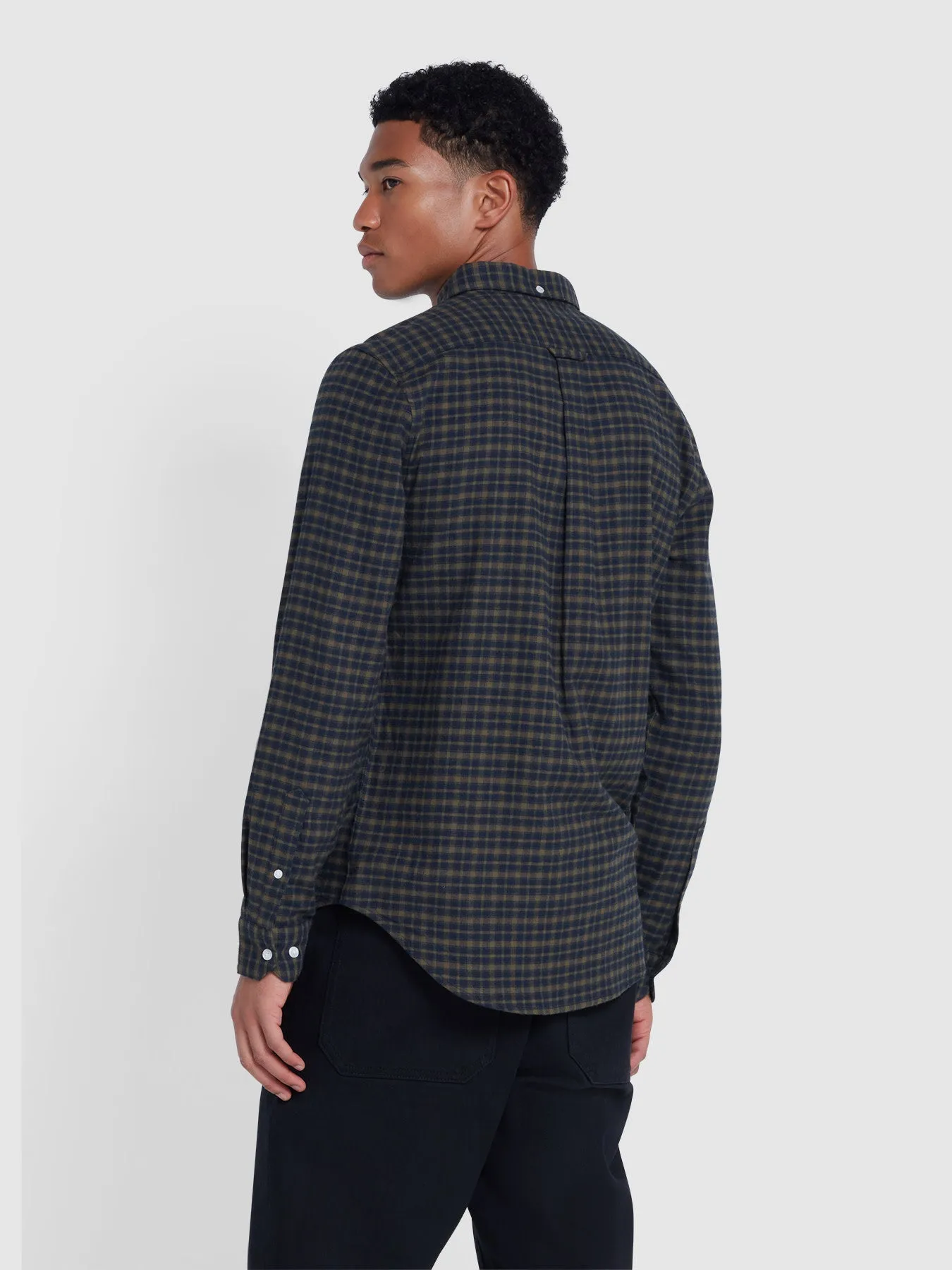 Alban Slim Fit Check Shirt In True Navy sold by Farah product image thumbnail 3