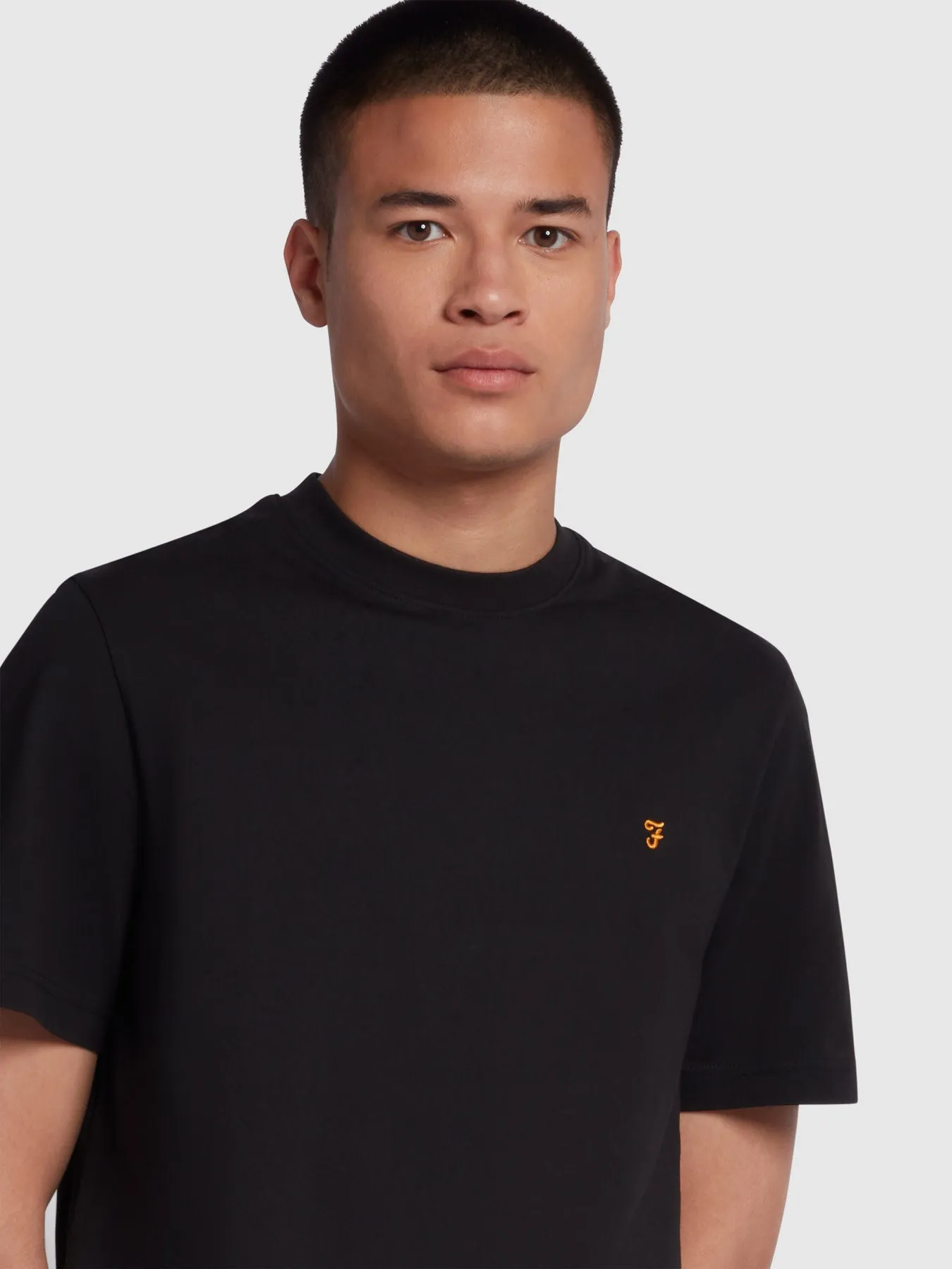 Danny Regular Fit Organic Cotton T-Shirt In Black sold by Farah product image thumbnail 4