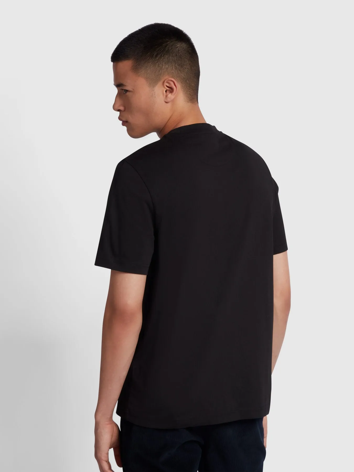 Danny Regular Fit Organic Cotton T-Shirt In Black sold by Farah product image thumbnail 3