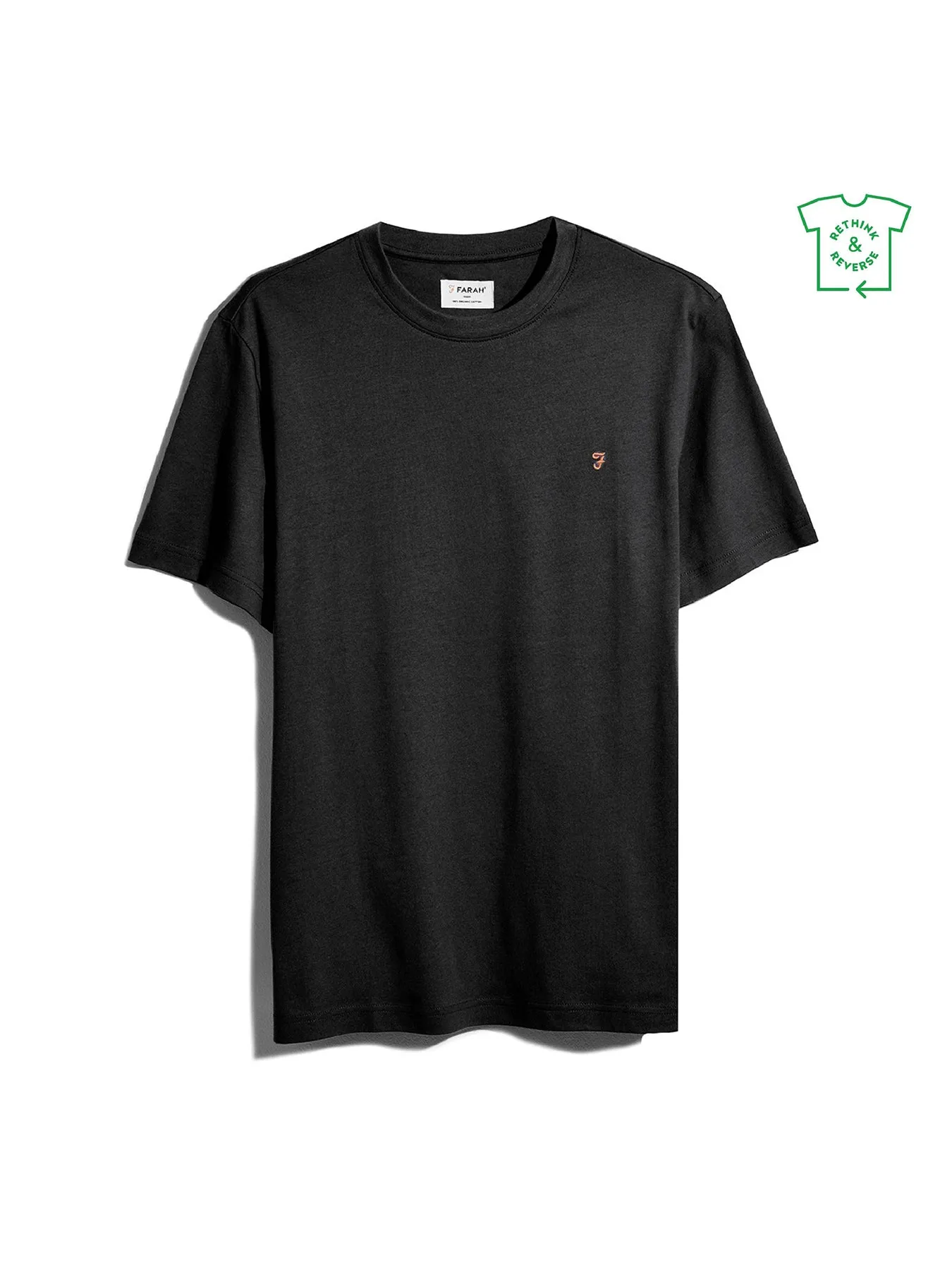 Danny Regular Fit Organic Cotton T-Shirt In Black sold by Farah product image thumbnail 5